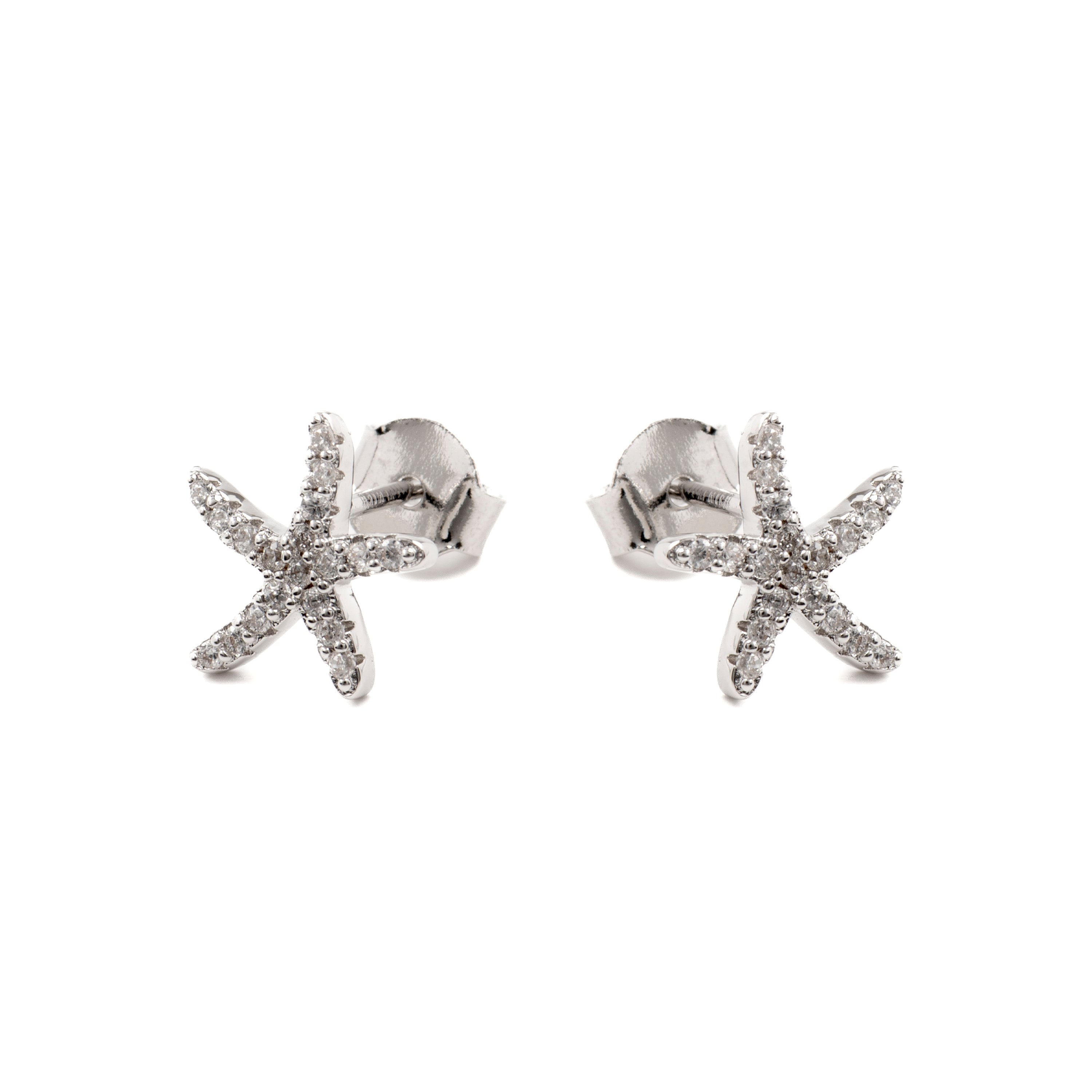 Boucles d'oreilles en zircon brillant finition rhodium - Emuh