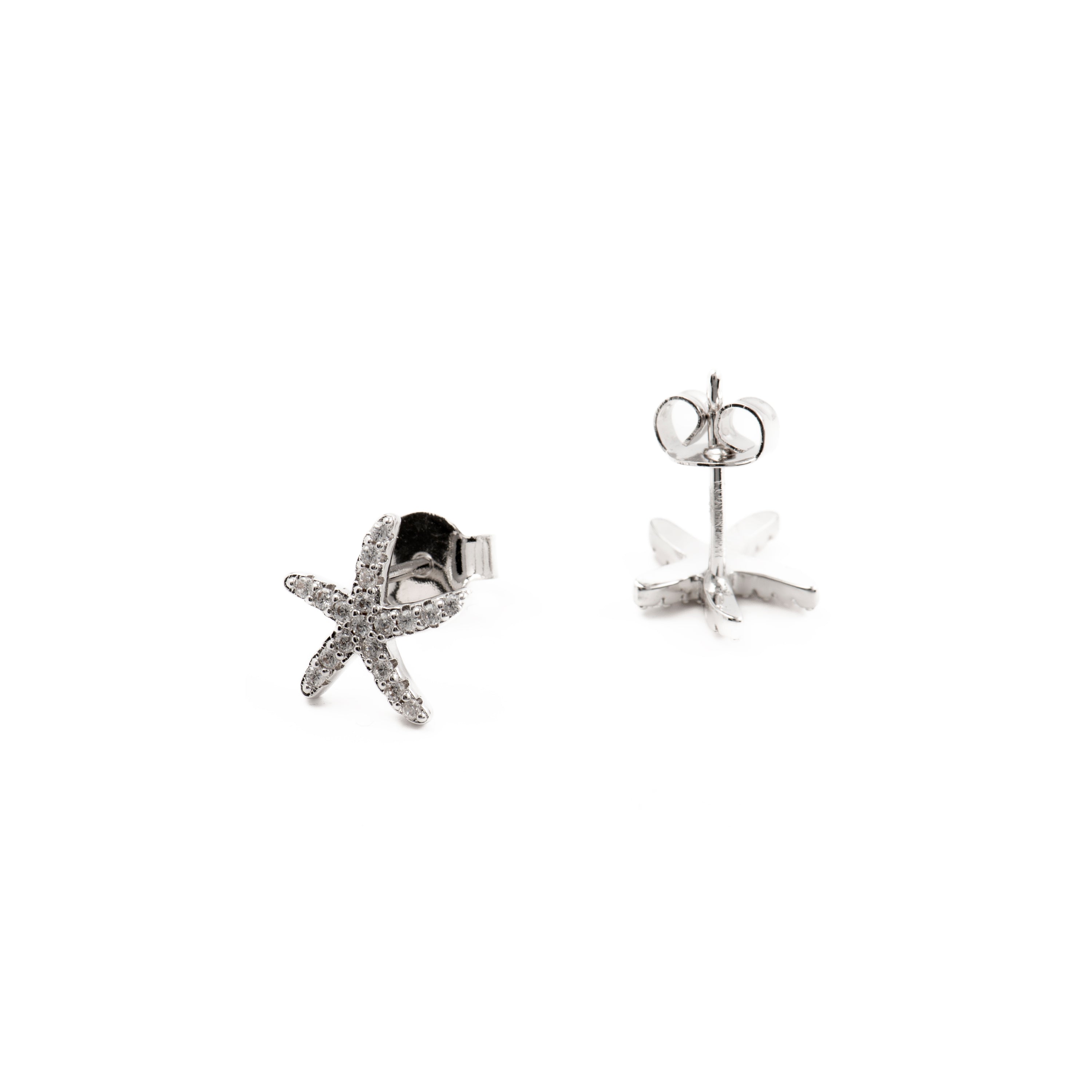 Boucles d'oreilles en zircon brillant finition rhodium - Emuh