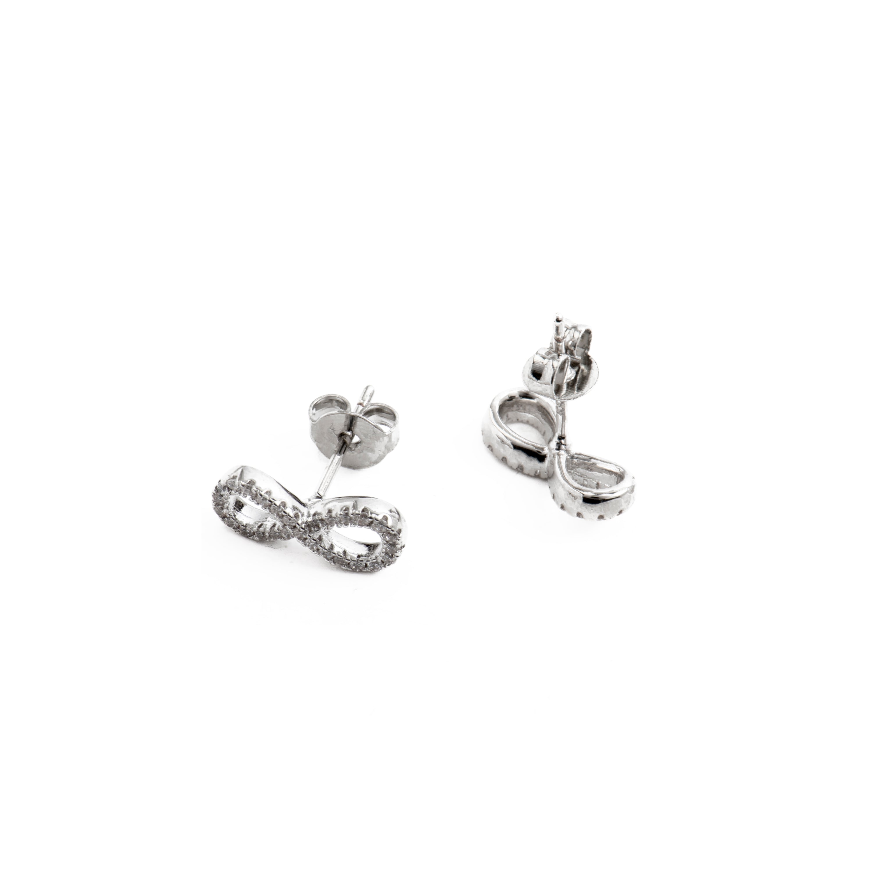 Brilliant Zirconia Earrings finished in rhodium - Infinity