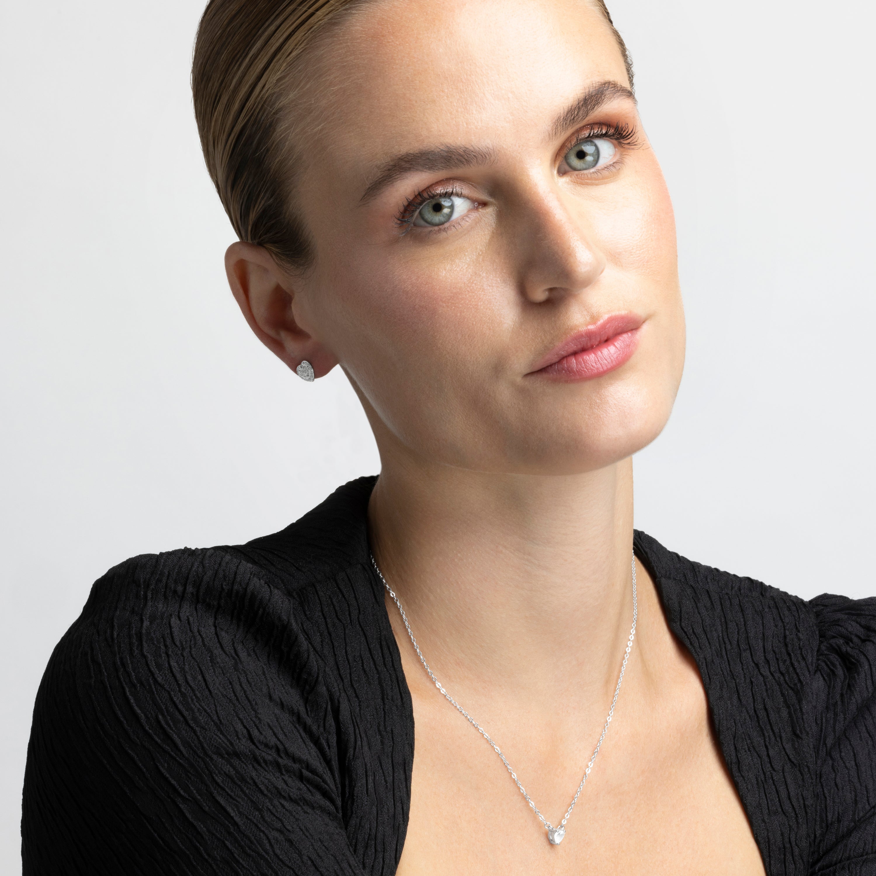 Boucles d'oreilles en zircon brillant finition rhodium - Manye