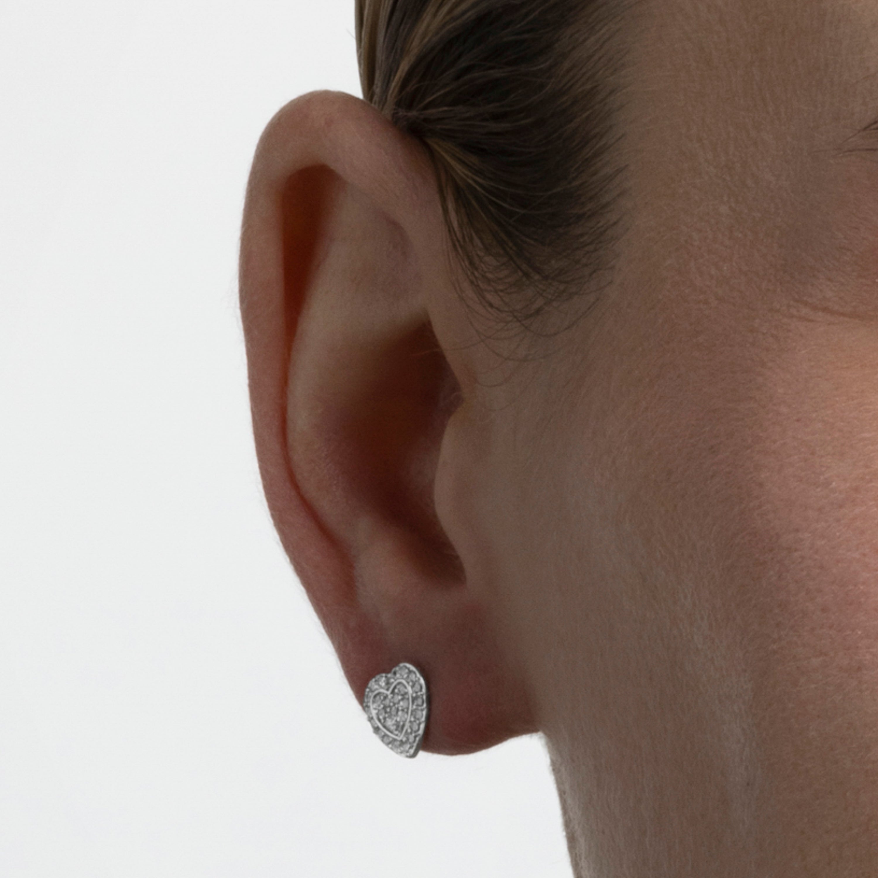 Boucles d'oreilles en zircon brillant finition rhodium - Manye