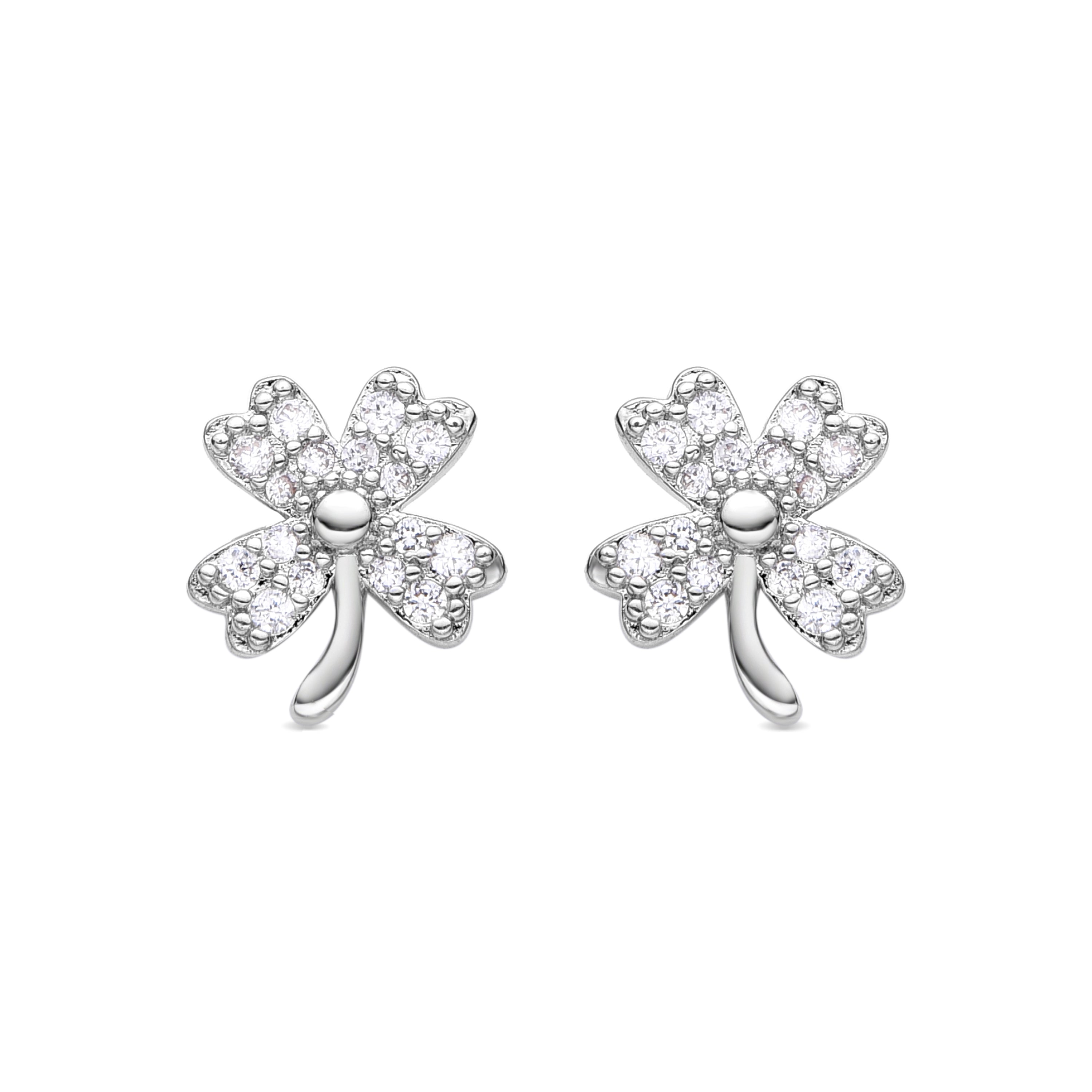 Orecchini in Zirconia Brillante finiti in rodio - Ukkan