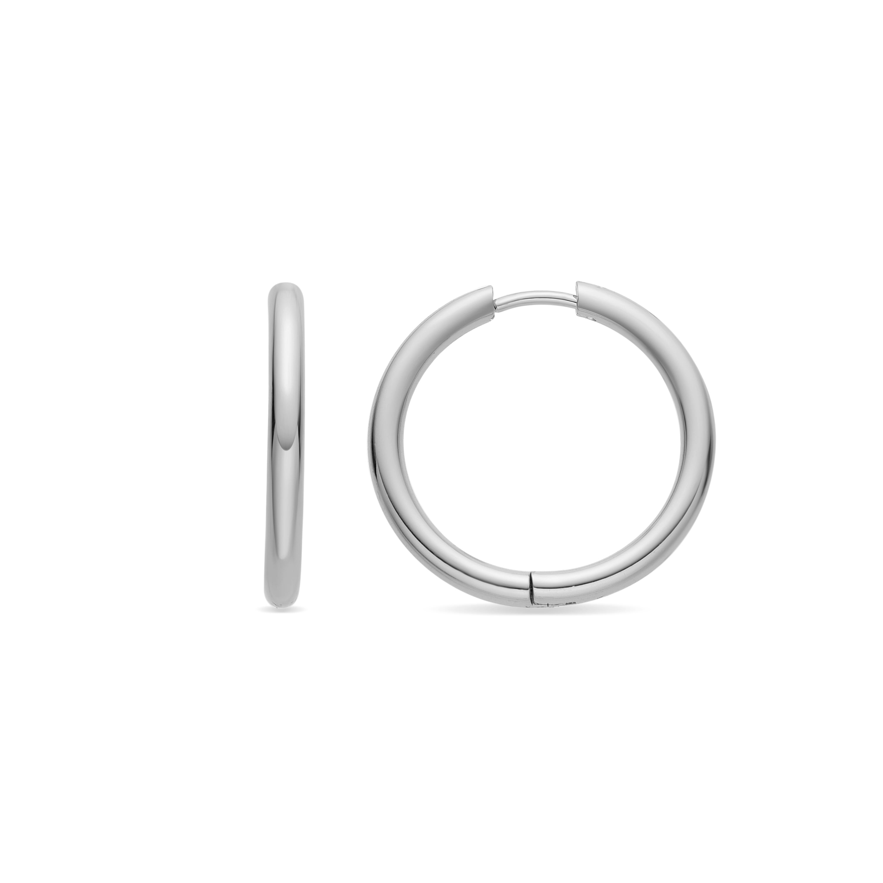 Silver finish earrings - Basem