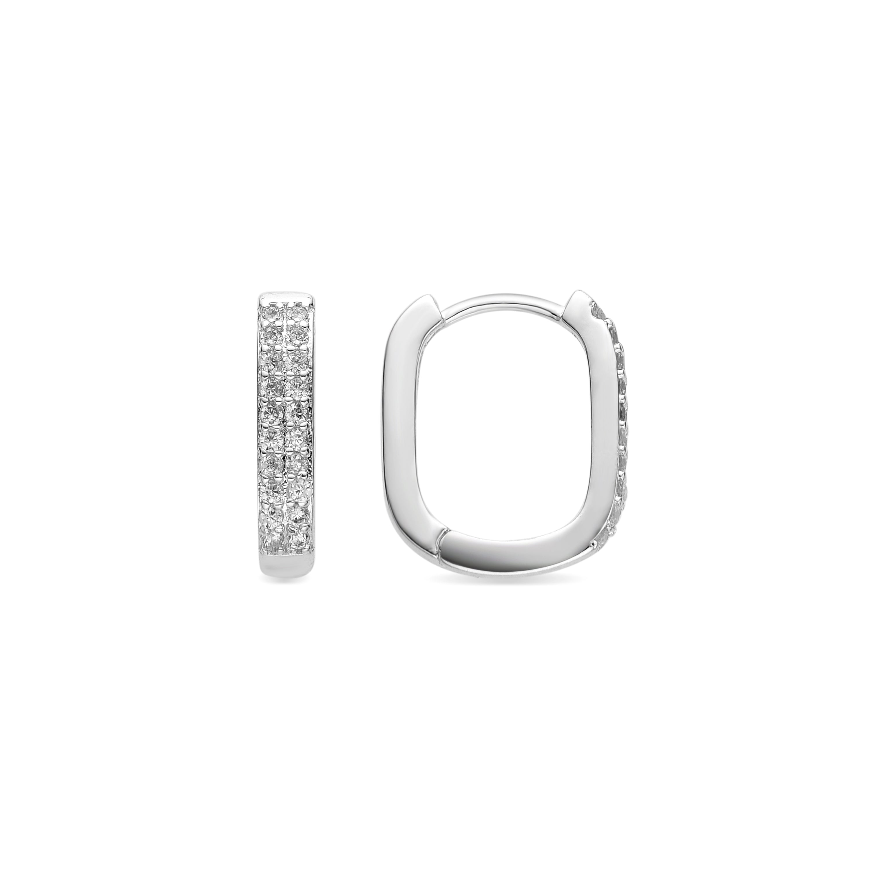 Boucles d'oreilles de 10mm de diamètre avec zirconium finition argent - Nebard