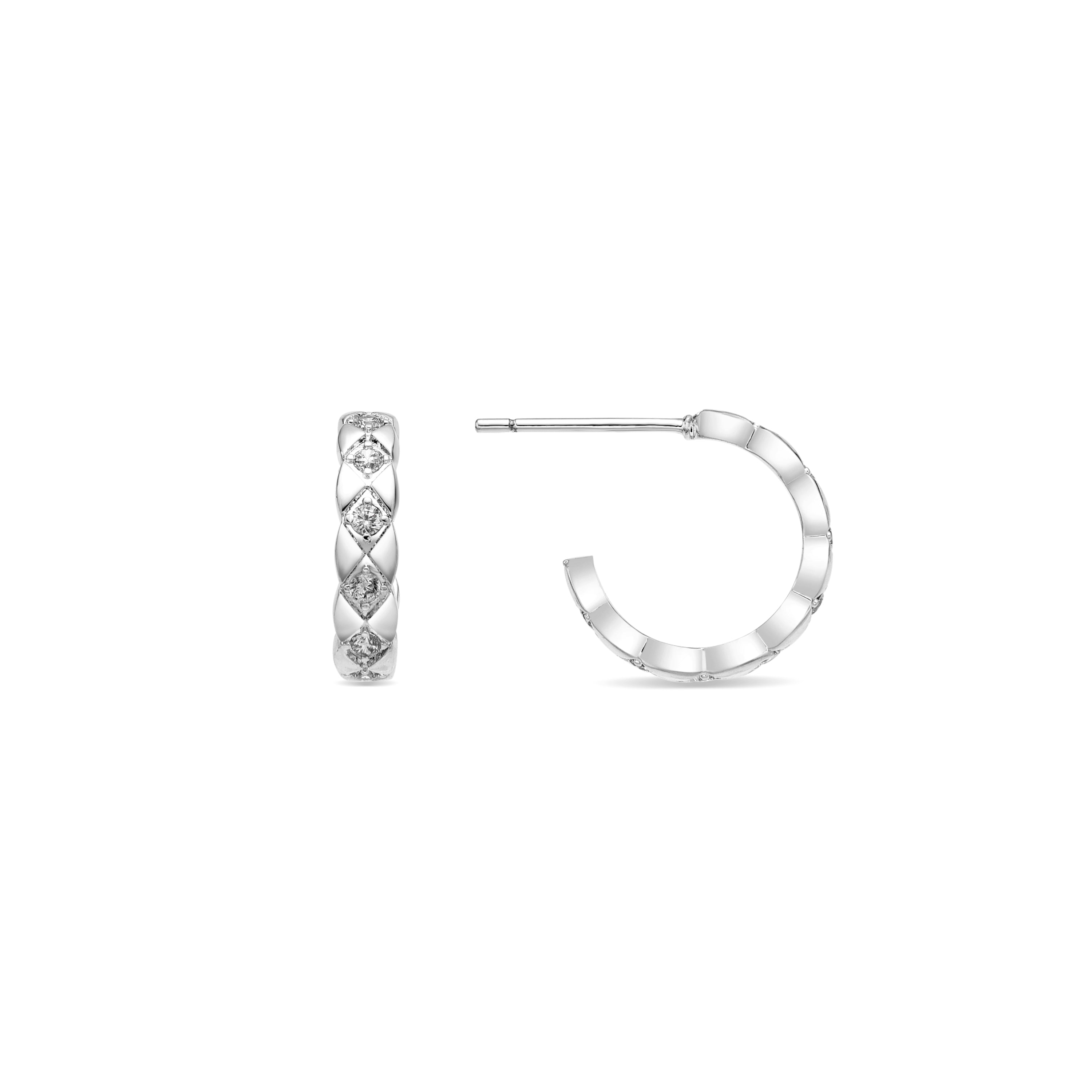 Earrings with Brilliant Zirconia silver finish - Efla