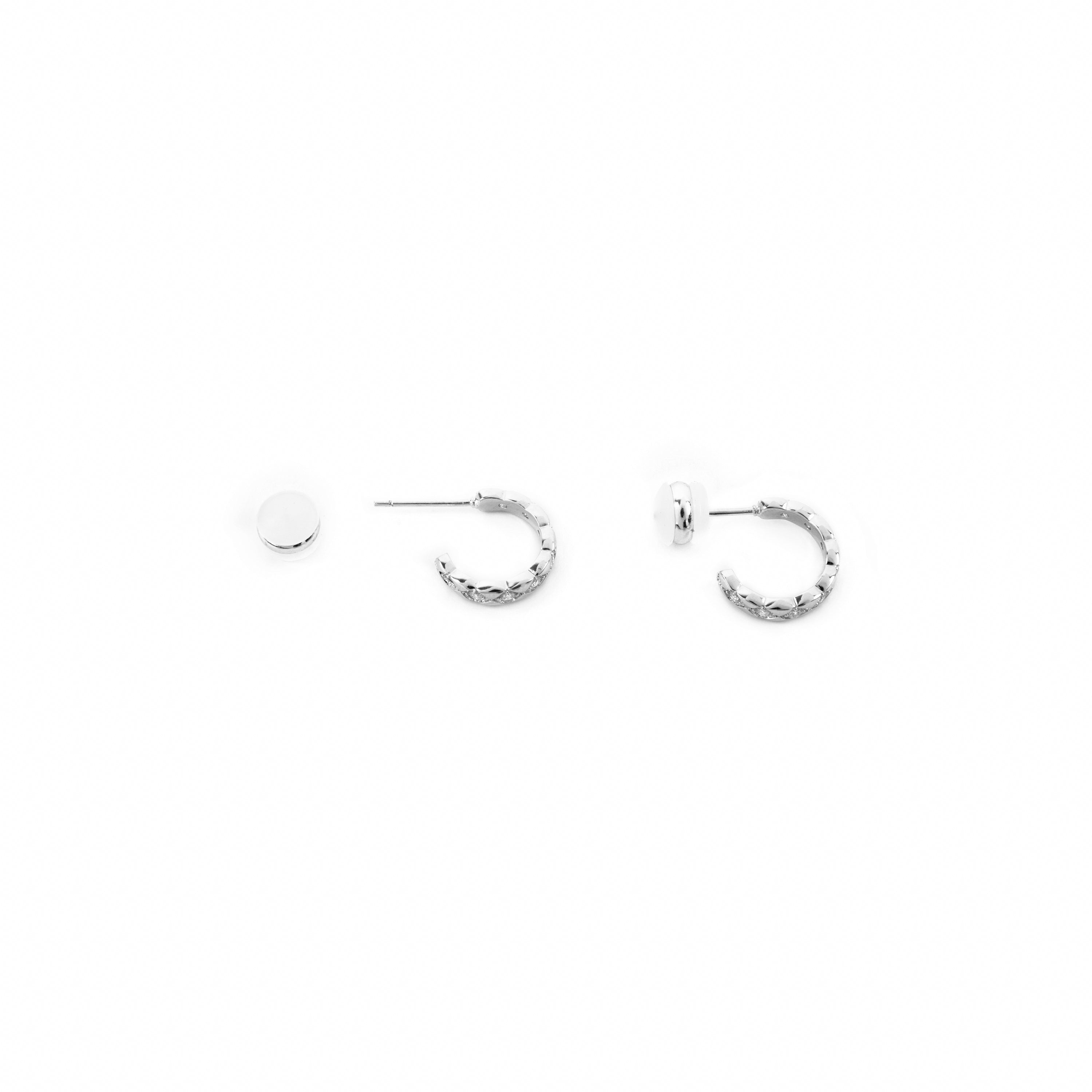 Boucles d'oreilles avec zircon brillant finition argent - Efla