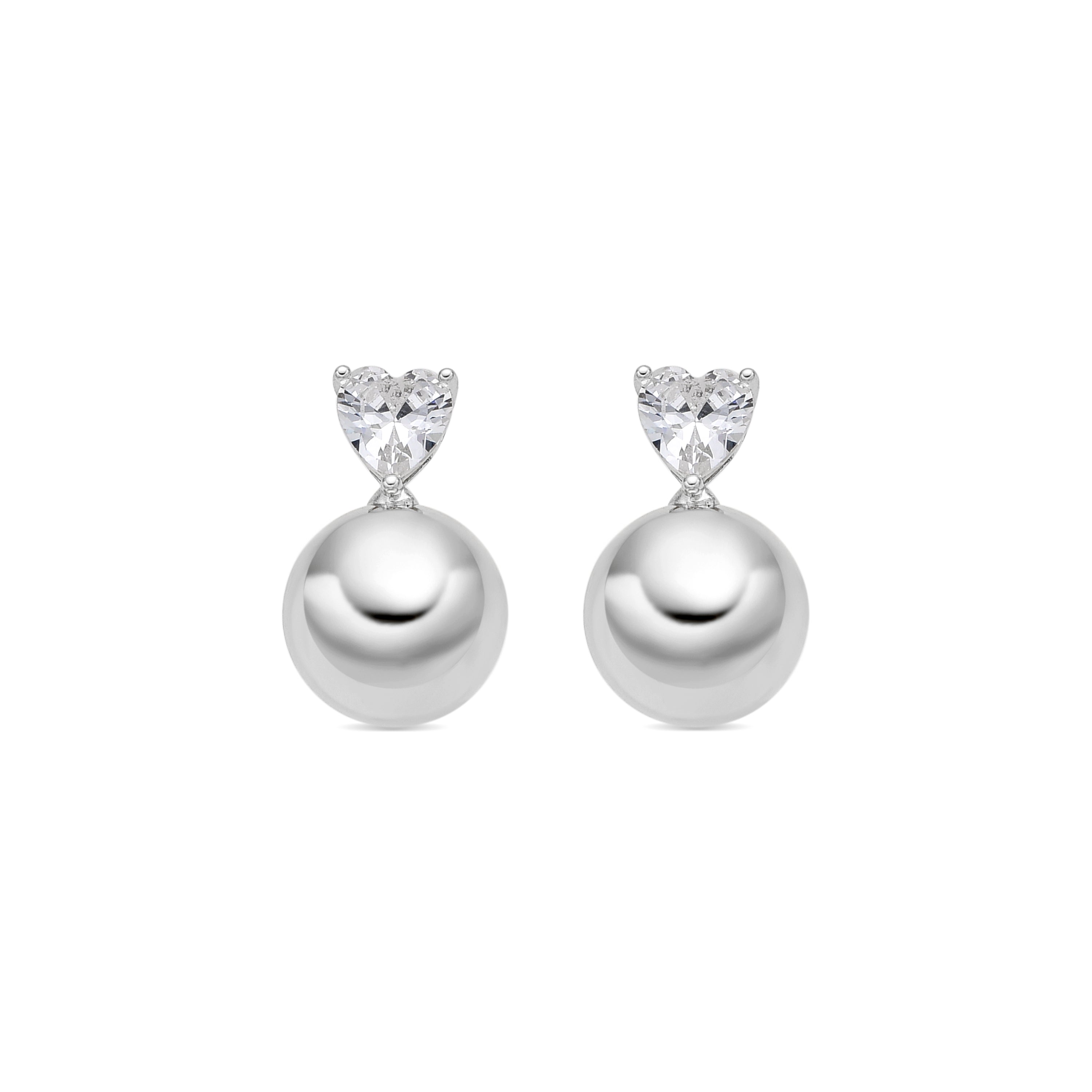 Pendientes con Circonita Brillante acabado plata - Miora