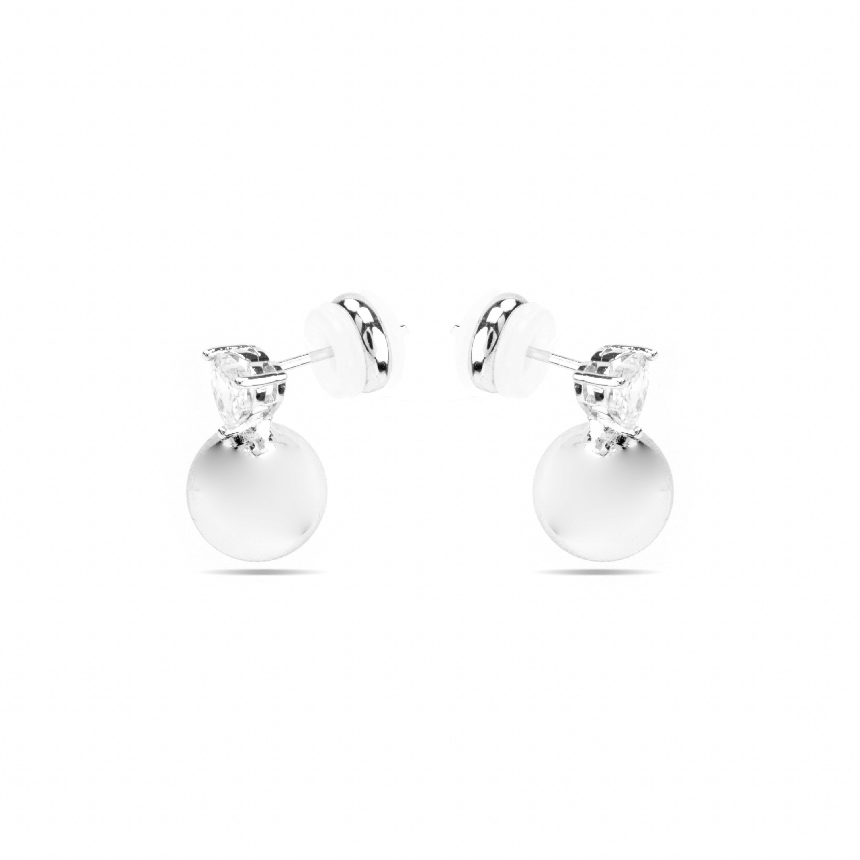 Pendientes con Circonita Brillante acabado plata - Miora