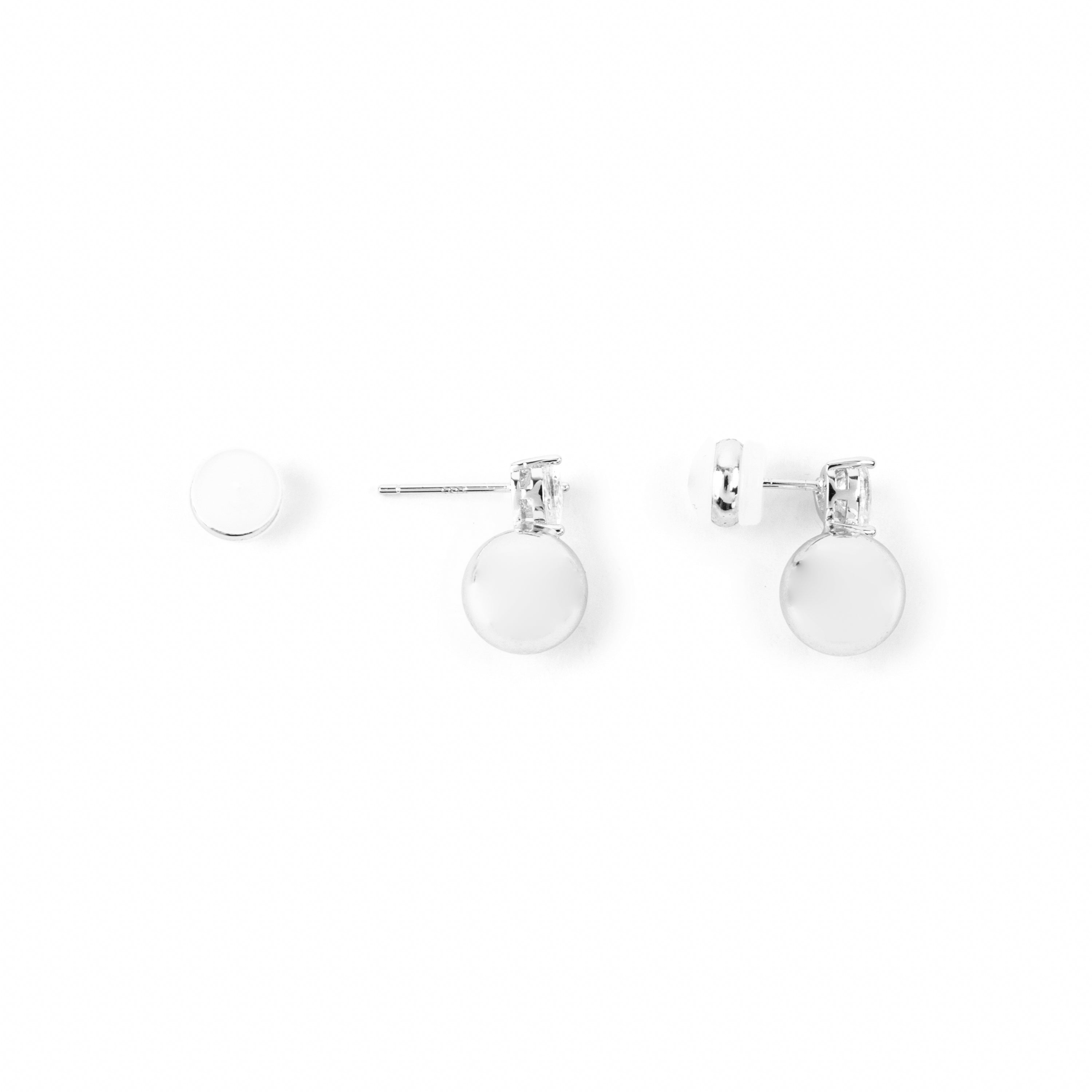 Pendientes con Circonita Brillante acabado plata - Miora