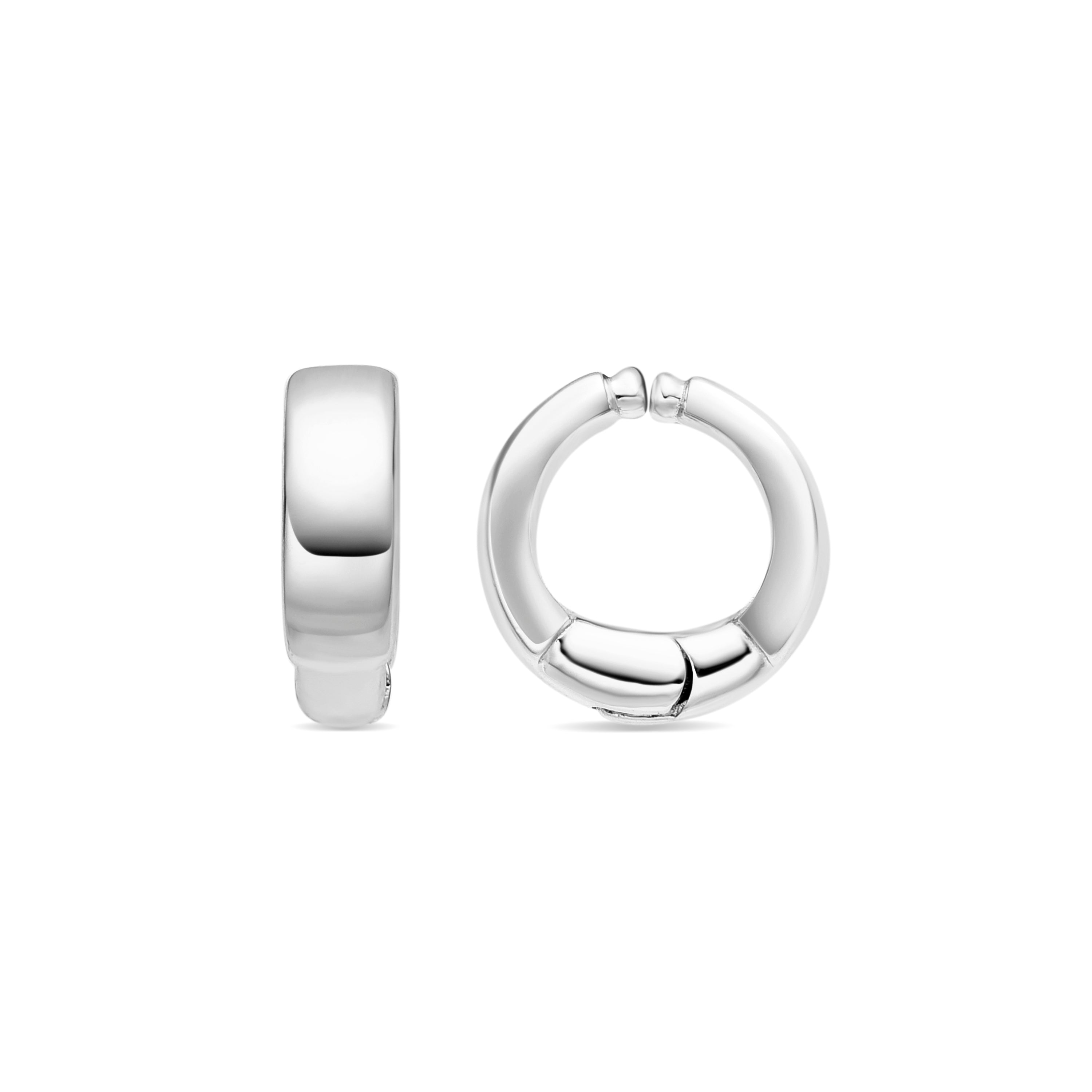Brincos de 14mm de diâmetro acabamento prata - Iko