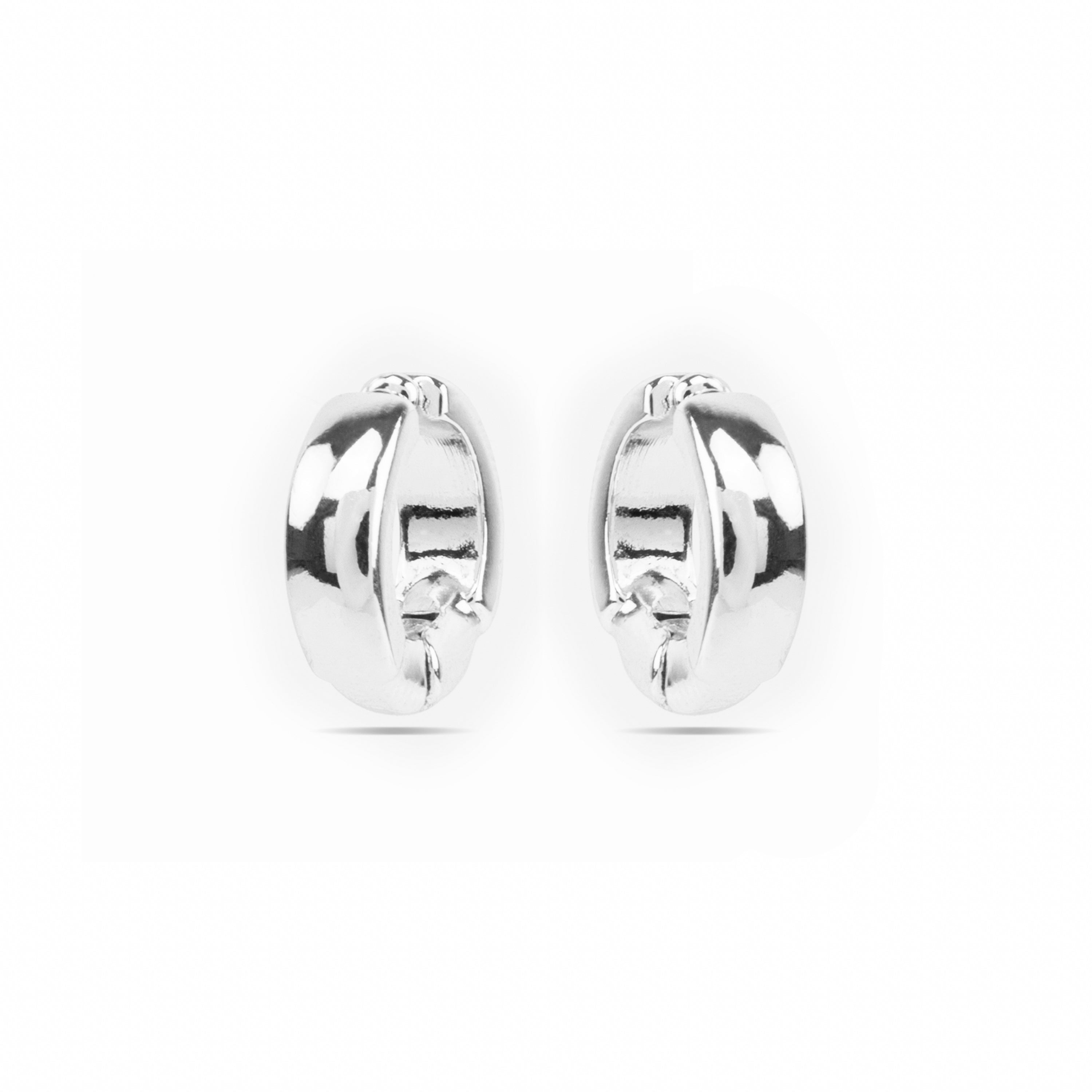 Brincos de 14mm de diâmetro acabamento prata - Iko