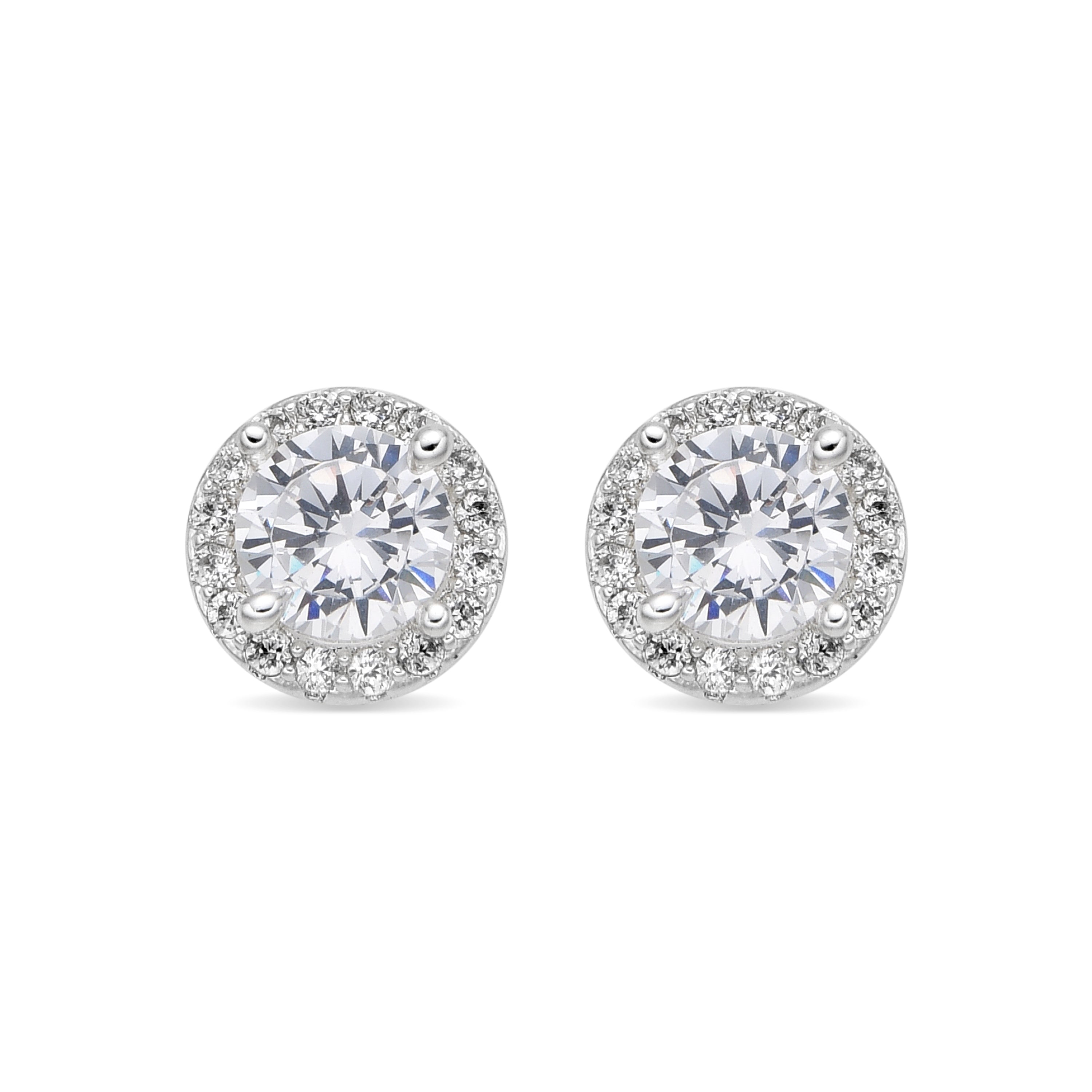 Pendientes con Circonita Brillante acabado plata - Shog