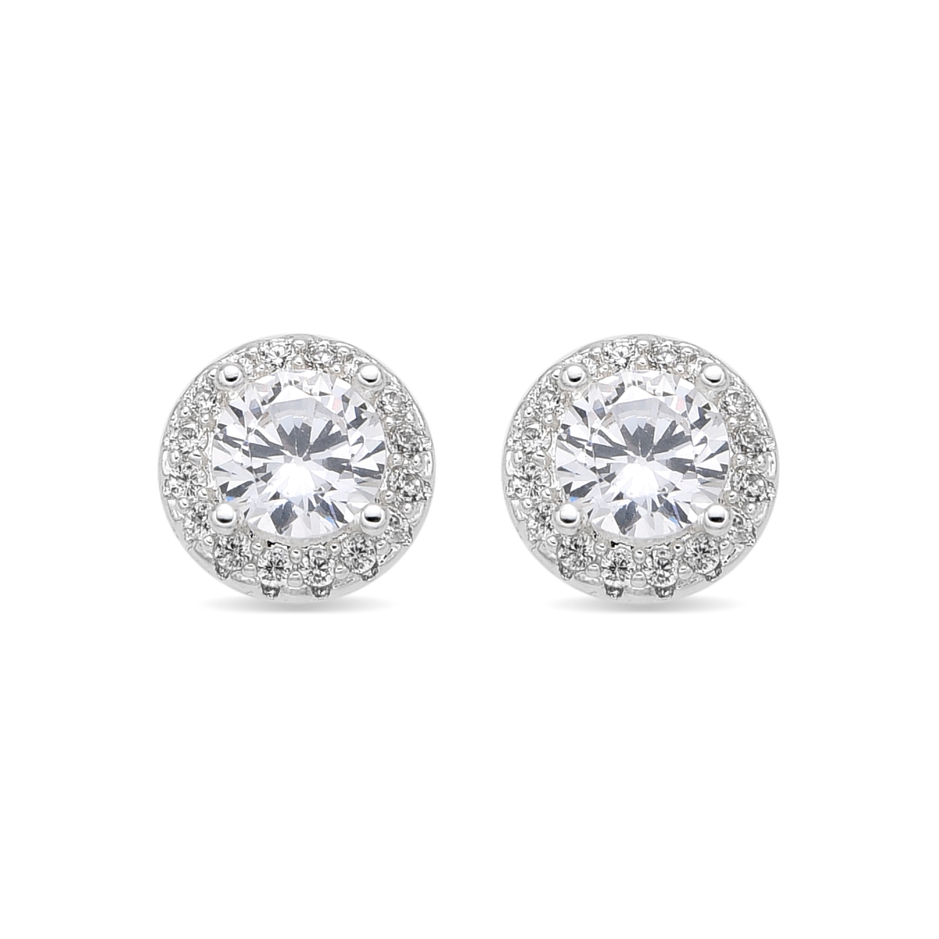 Pendientes con Circonita Brillante acabado plata - Shog