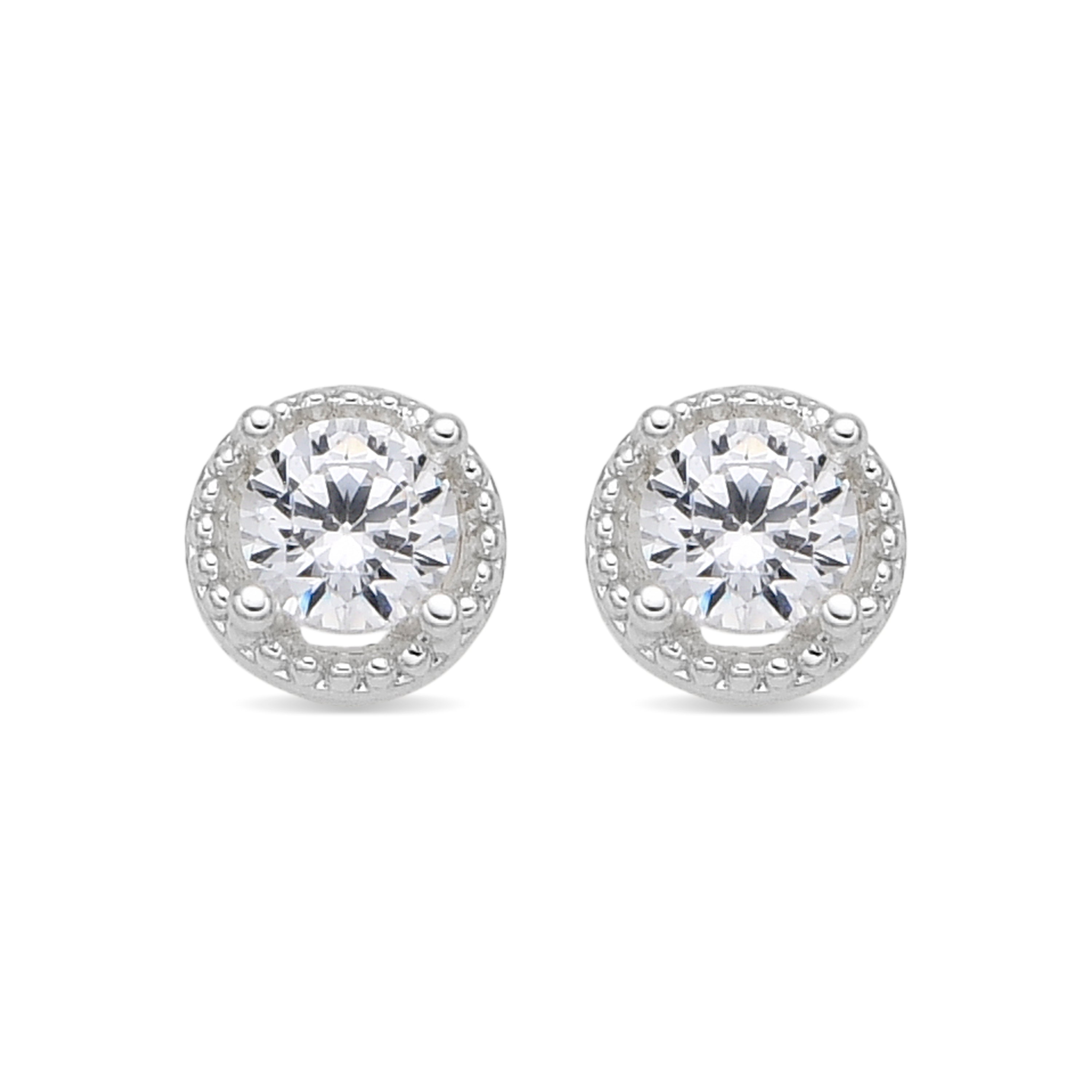 Boucles d'oreilles avec zircon brillant finition argent - Shog