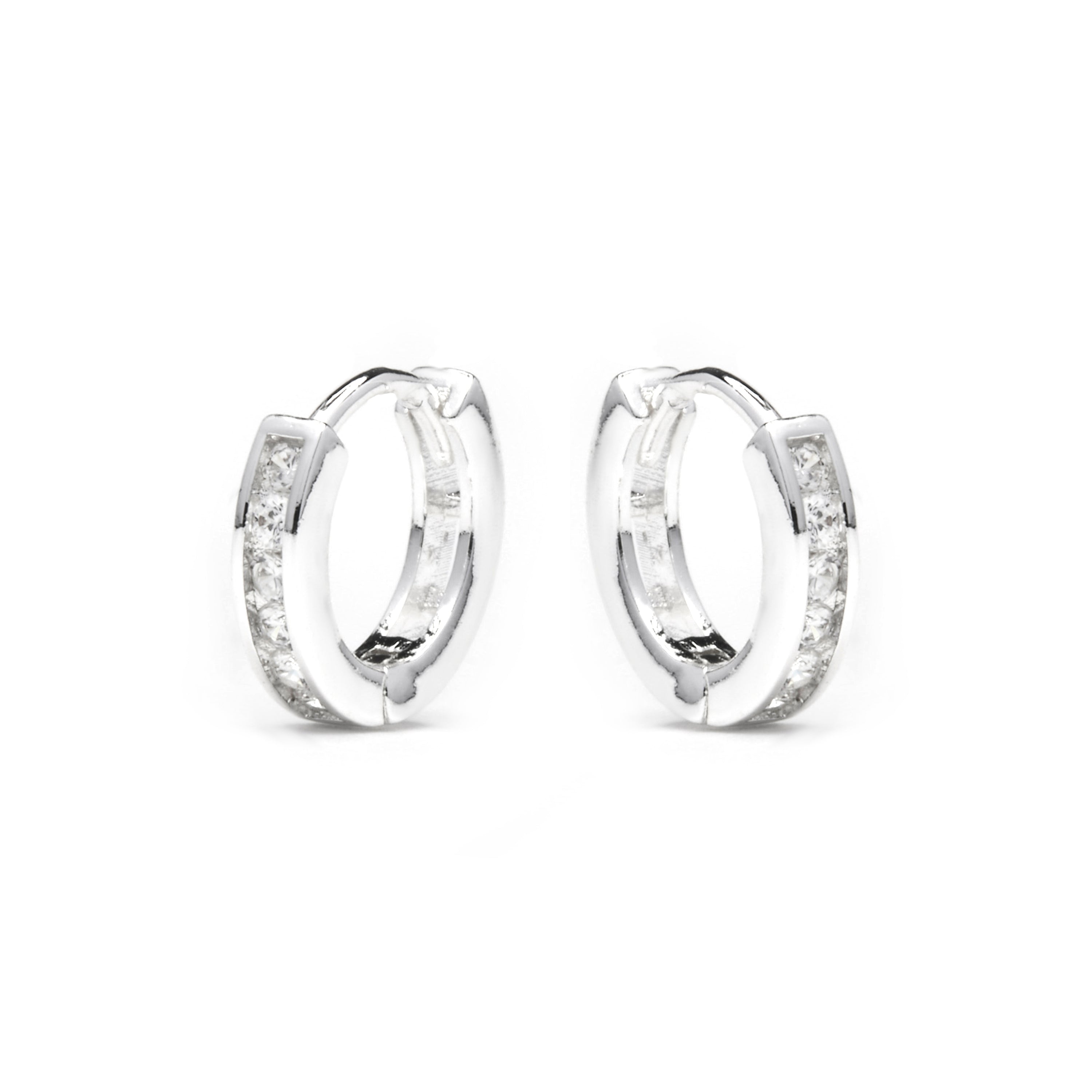 Boucles d'oreilles avec zircon brillant finition argent - Docri