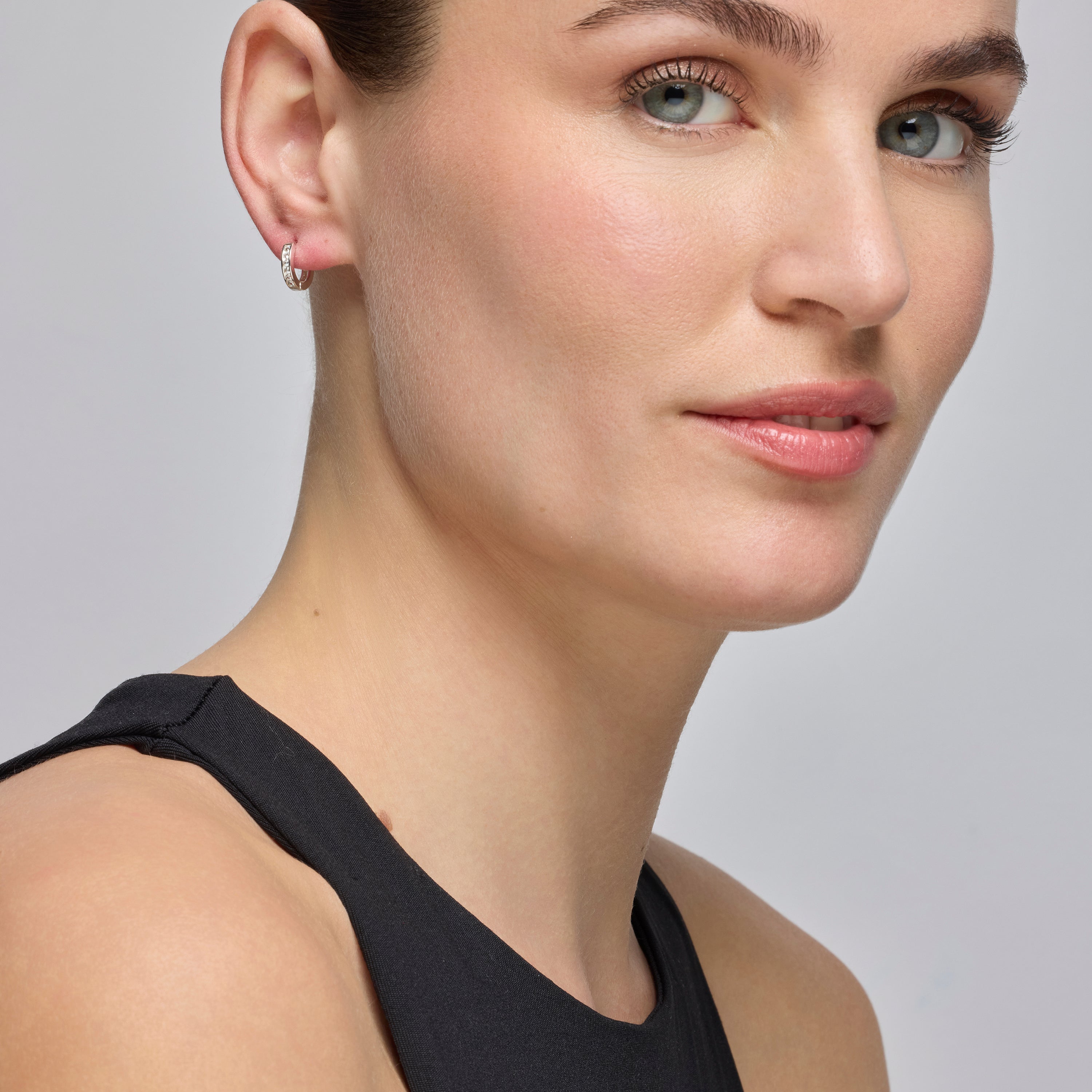 Boucles d'oreilles avec zircon brillant finition argent - Docri