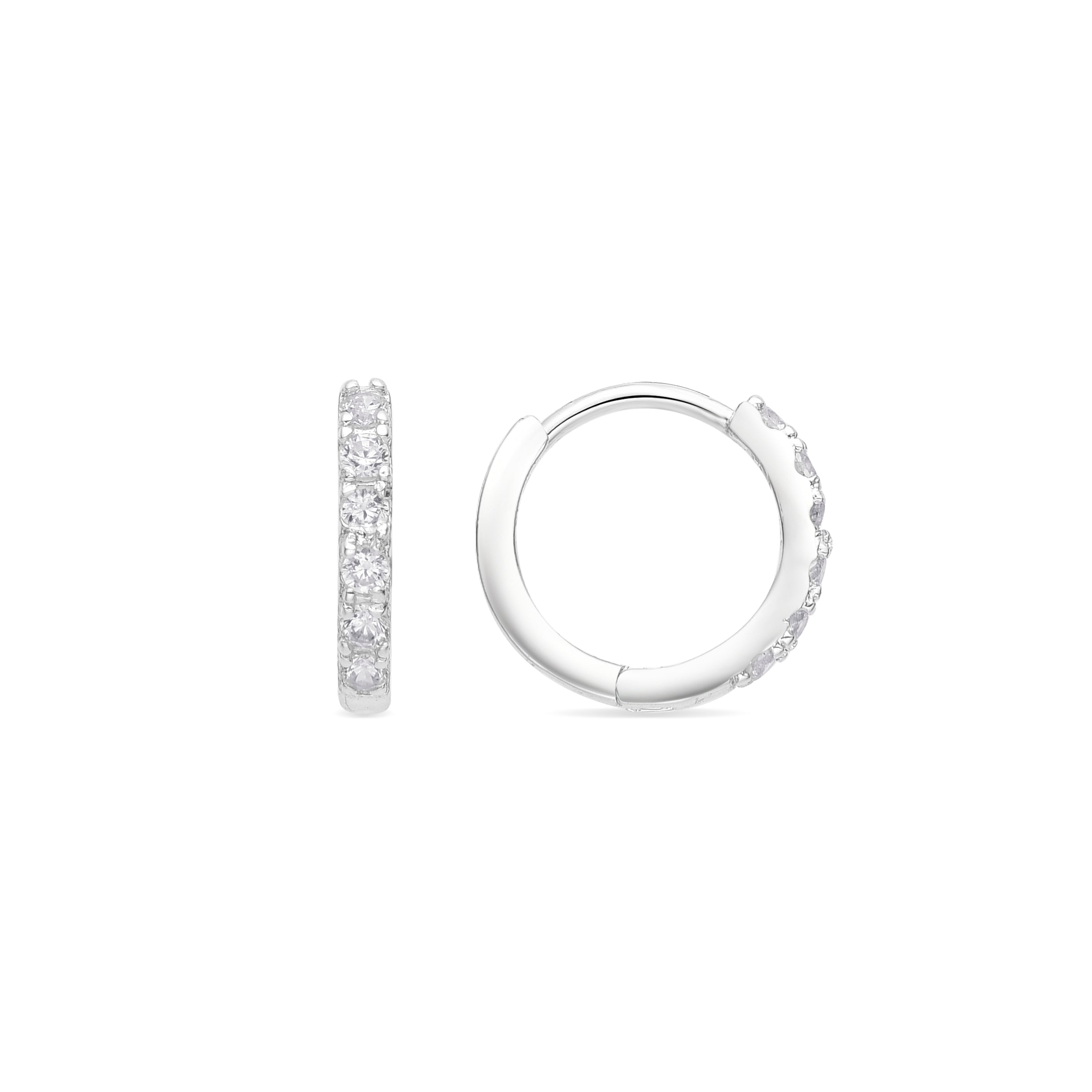 Earrings with Brilliant Zirconia silver finish - Leosba