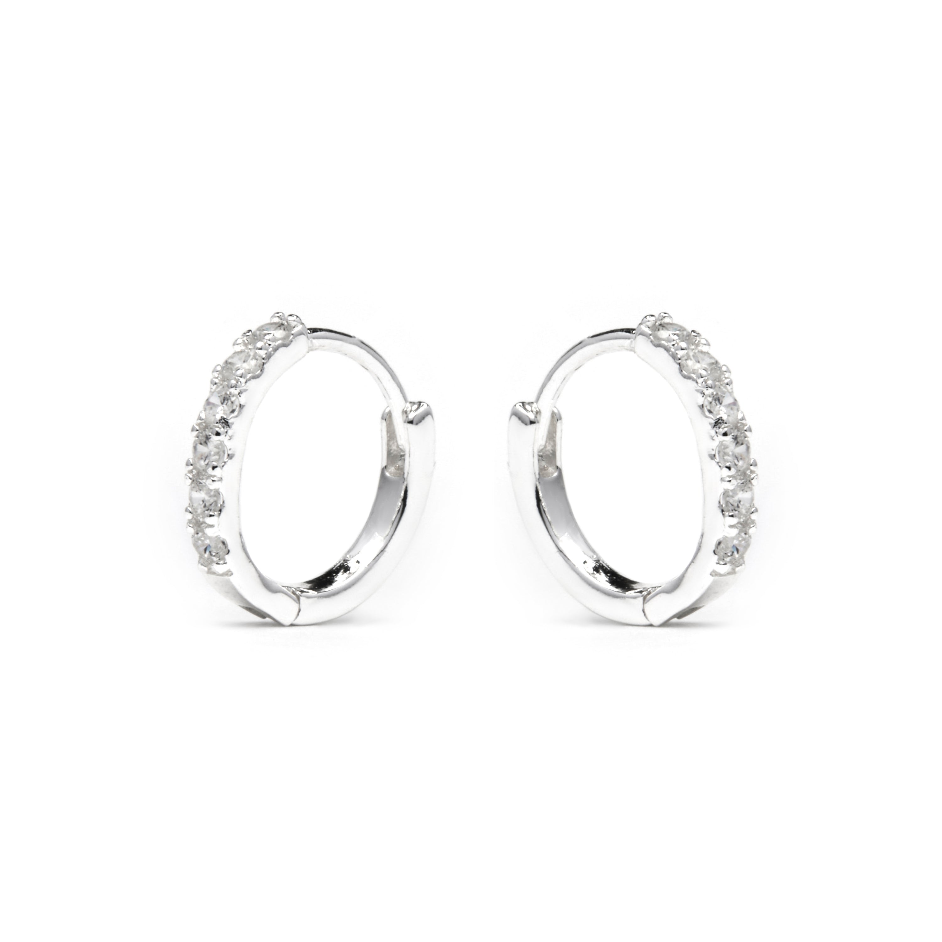 Earrings with Brilliant Zirconia silver finish - Leosba