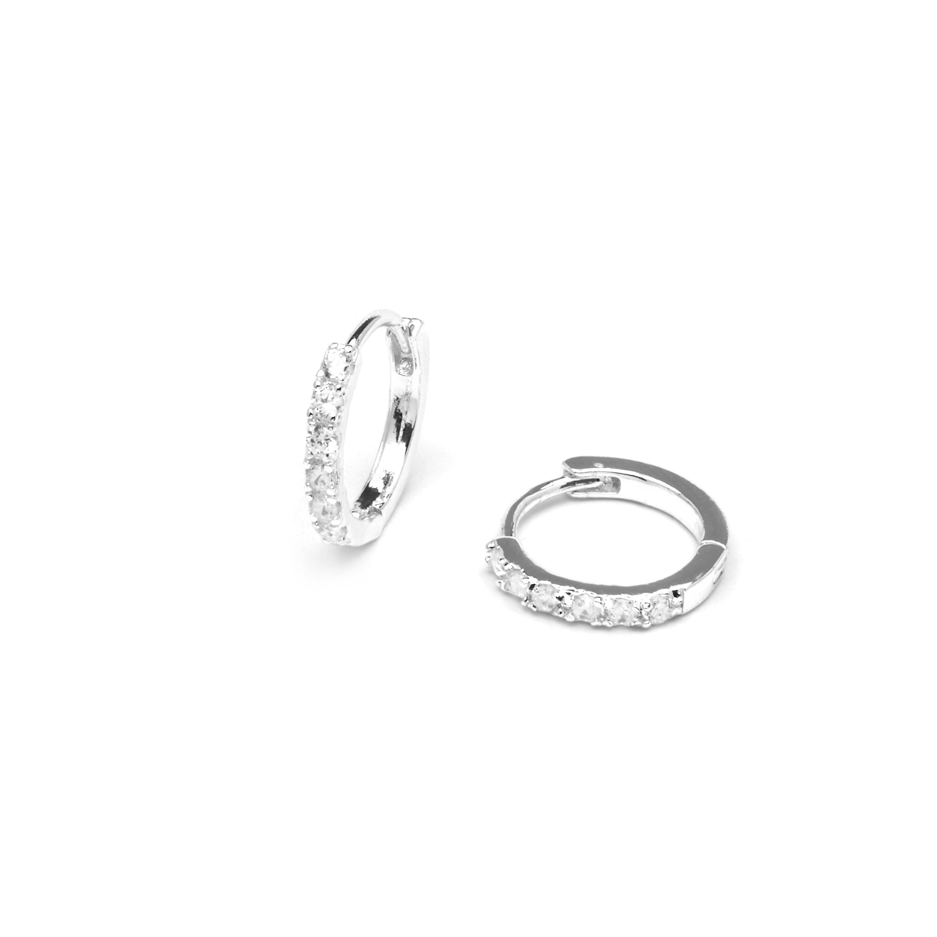 Earrings with Brilliant Zirconia silver finish - Leosba
