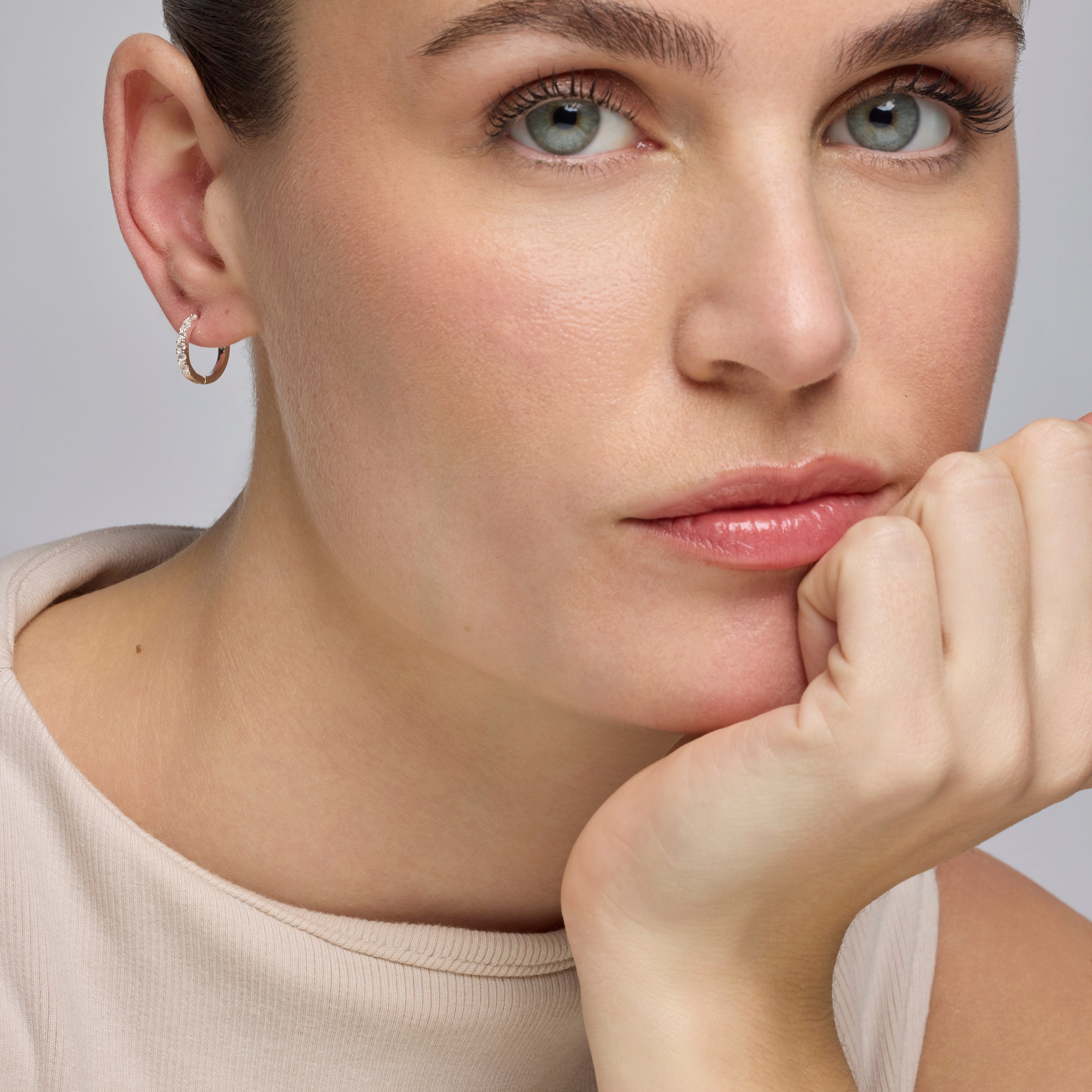 Earrings with Brilliant Zirconia silver finish - Leosba