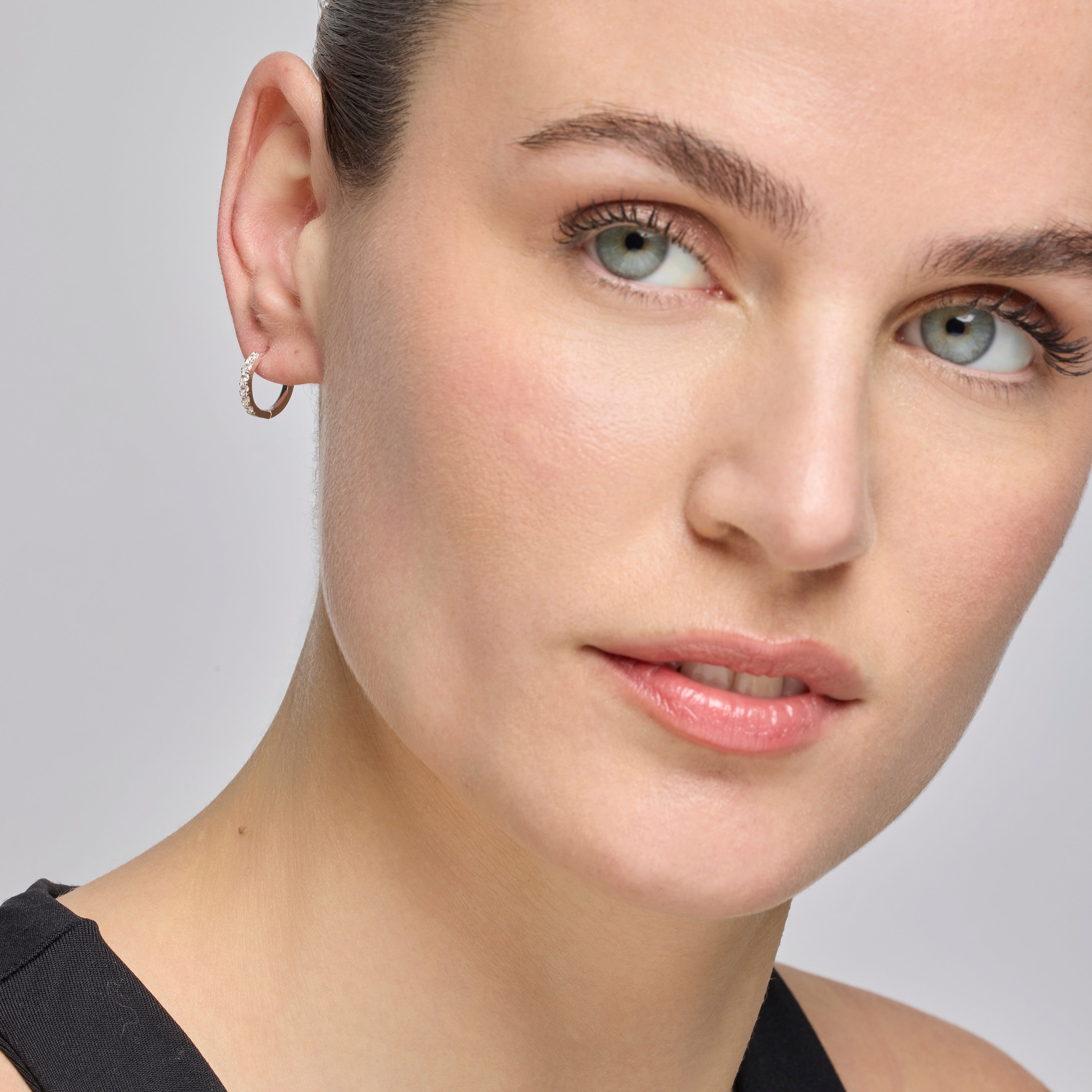 Earrings with Brilliant Zirconia silver finish - Leosba