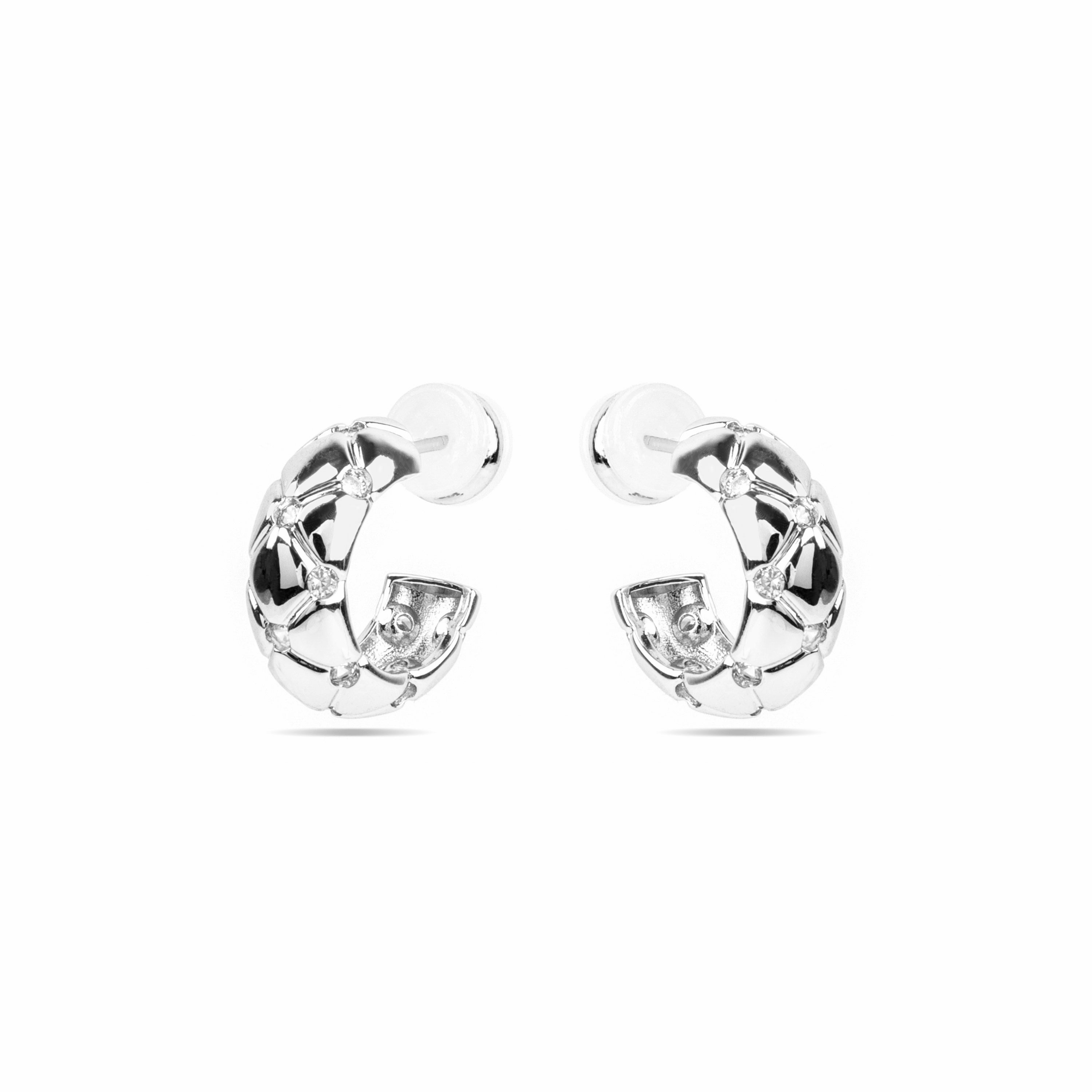 Boucles d'oreilles avec - finition argent - Rakhon
