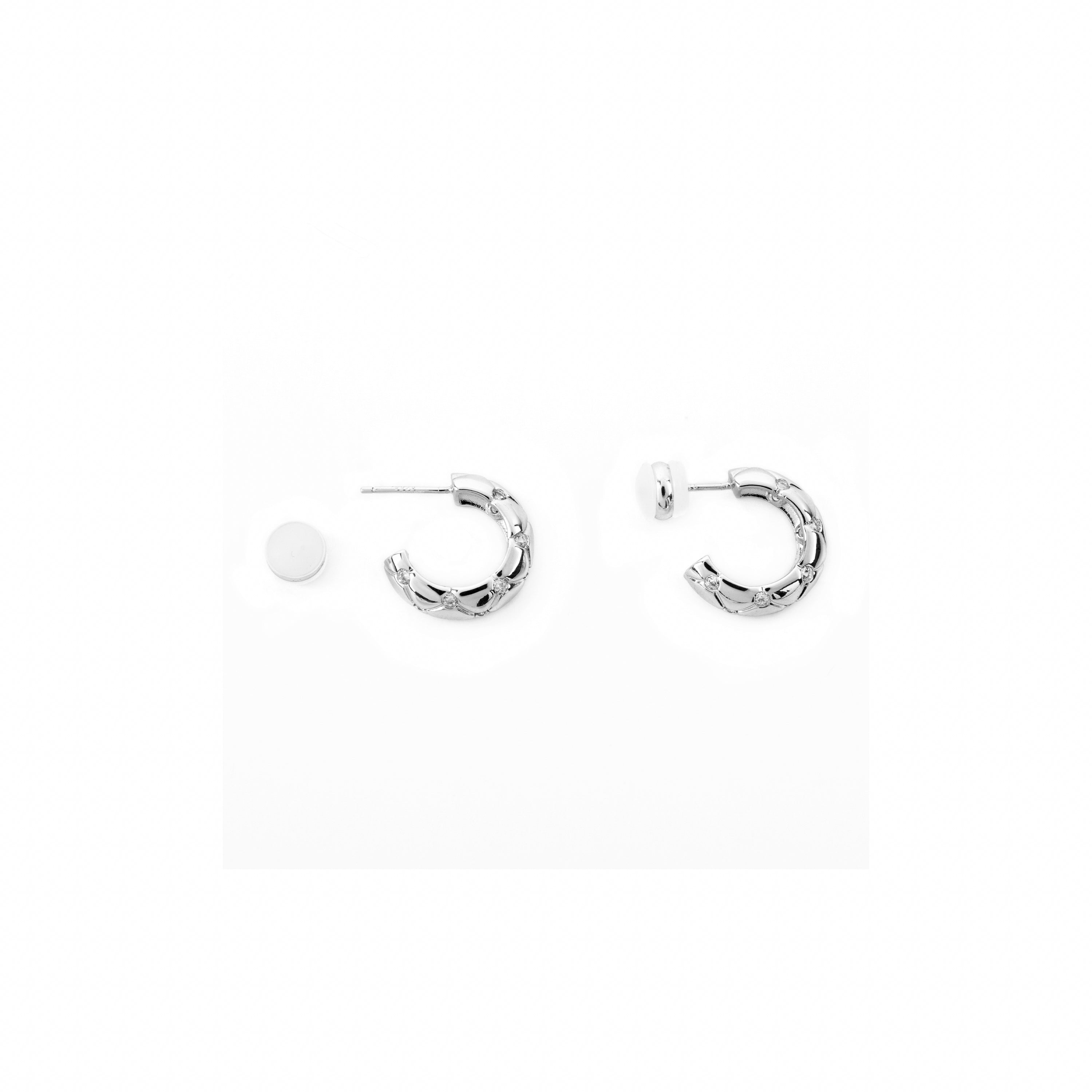 Boucles d'oreilles avec - finition argent - Rakhon