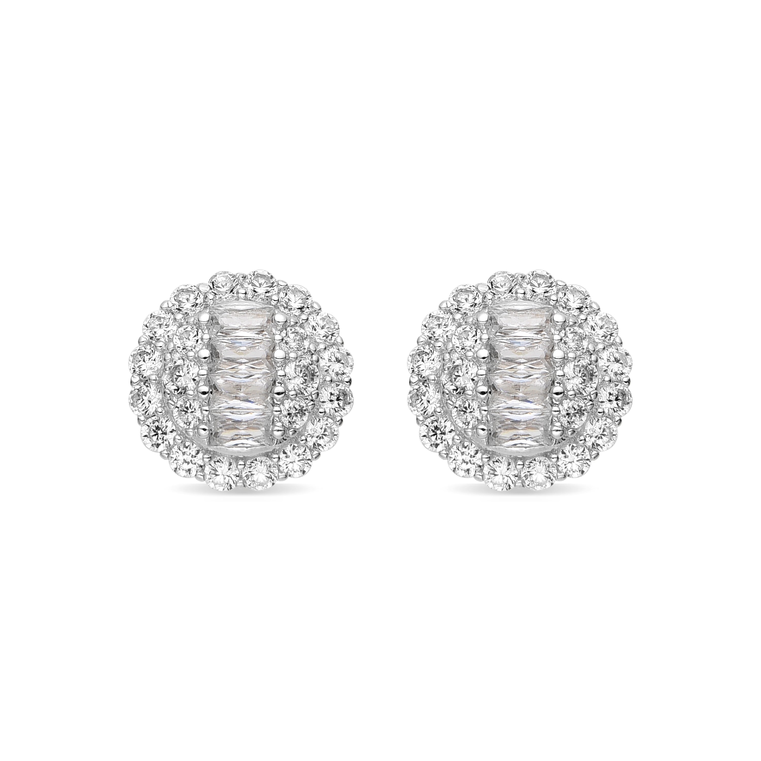 Brincos com Zircónia Brilhante acabamento prata - Parlath