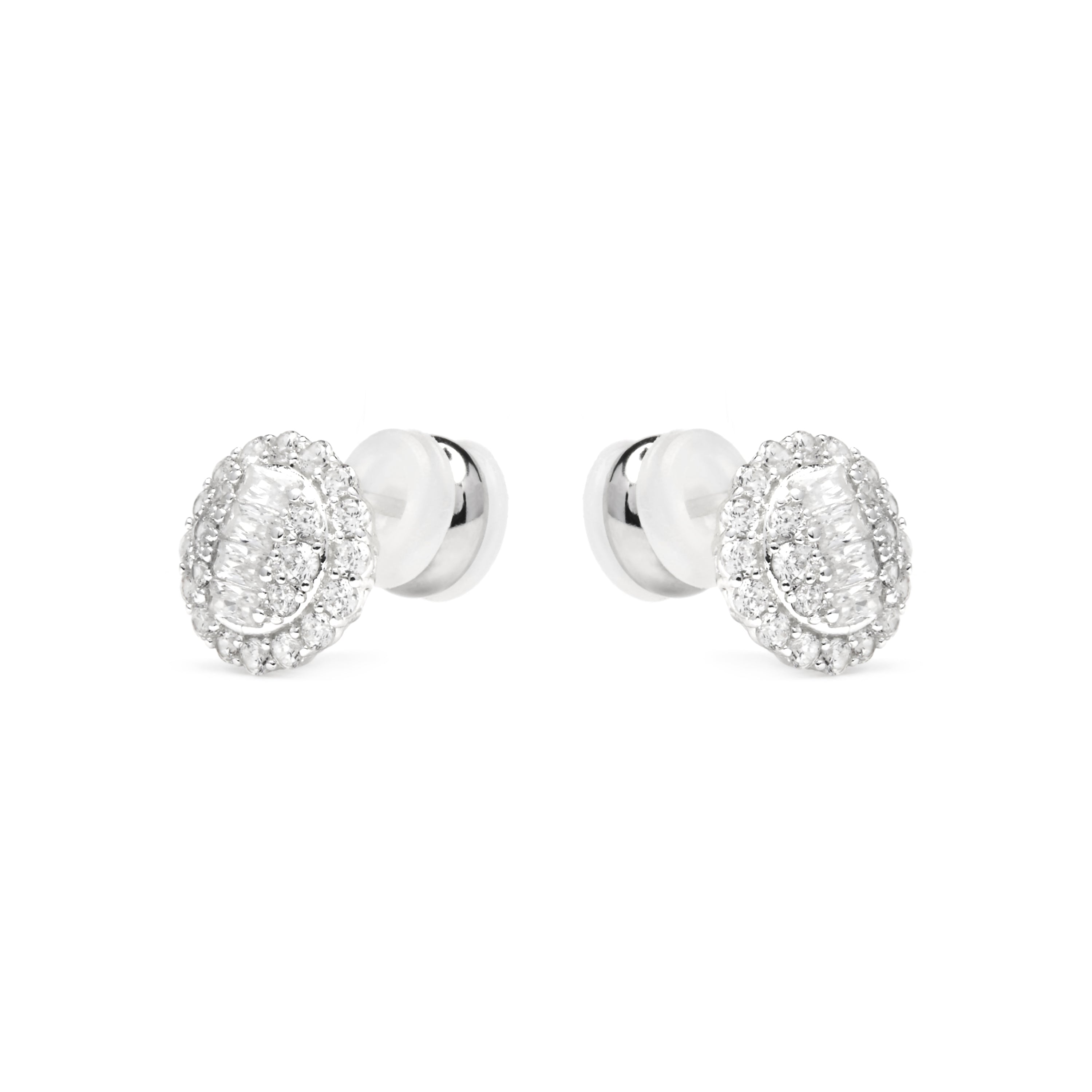 Earrings with Brilliant Zirconia silver finish - Parlath