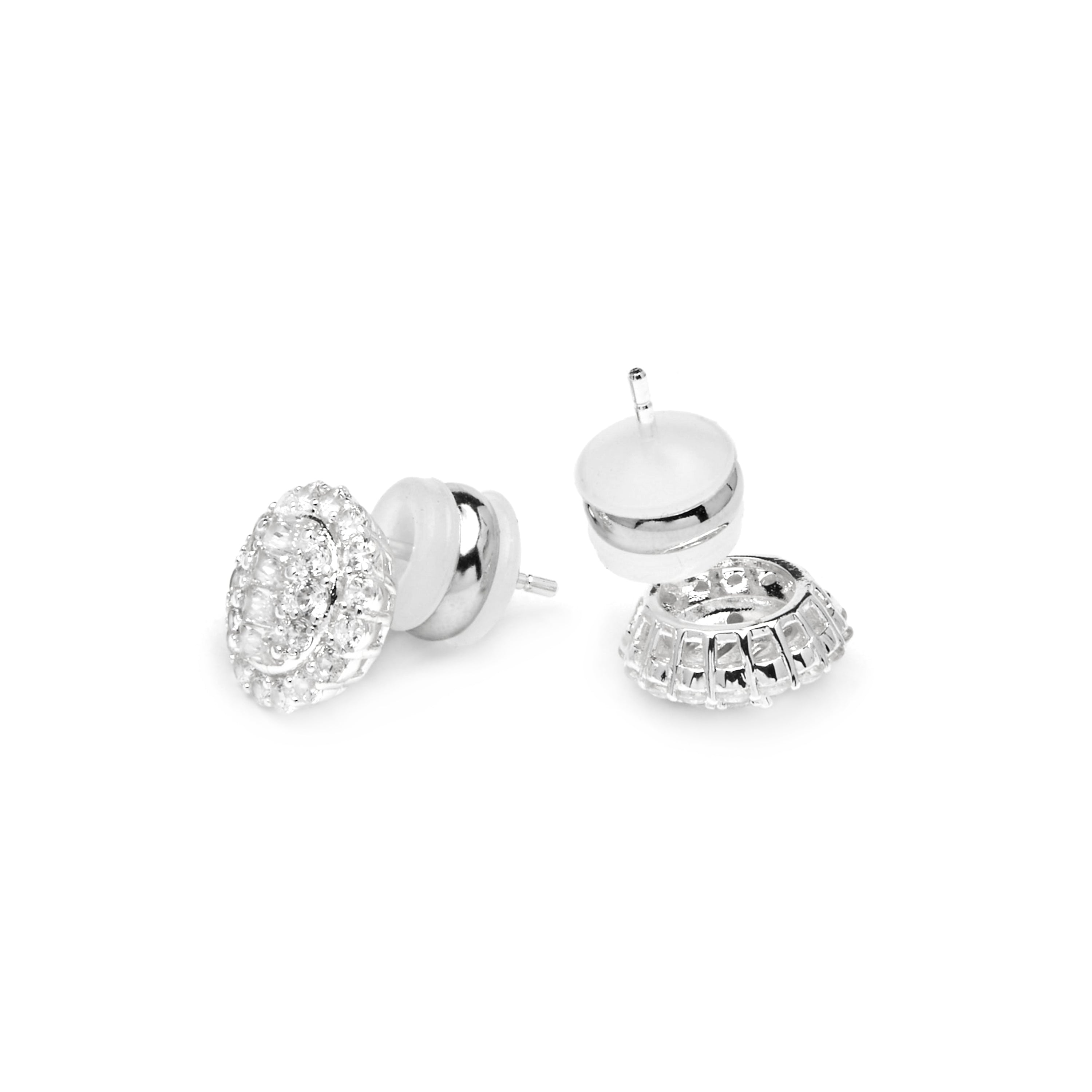 Earrings with Brilliant Zirconia silver finish - Parlath