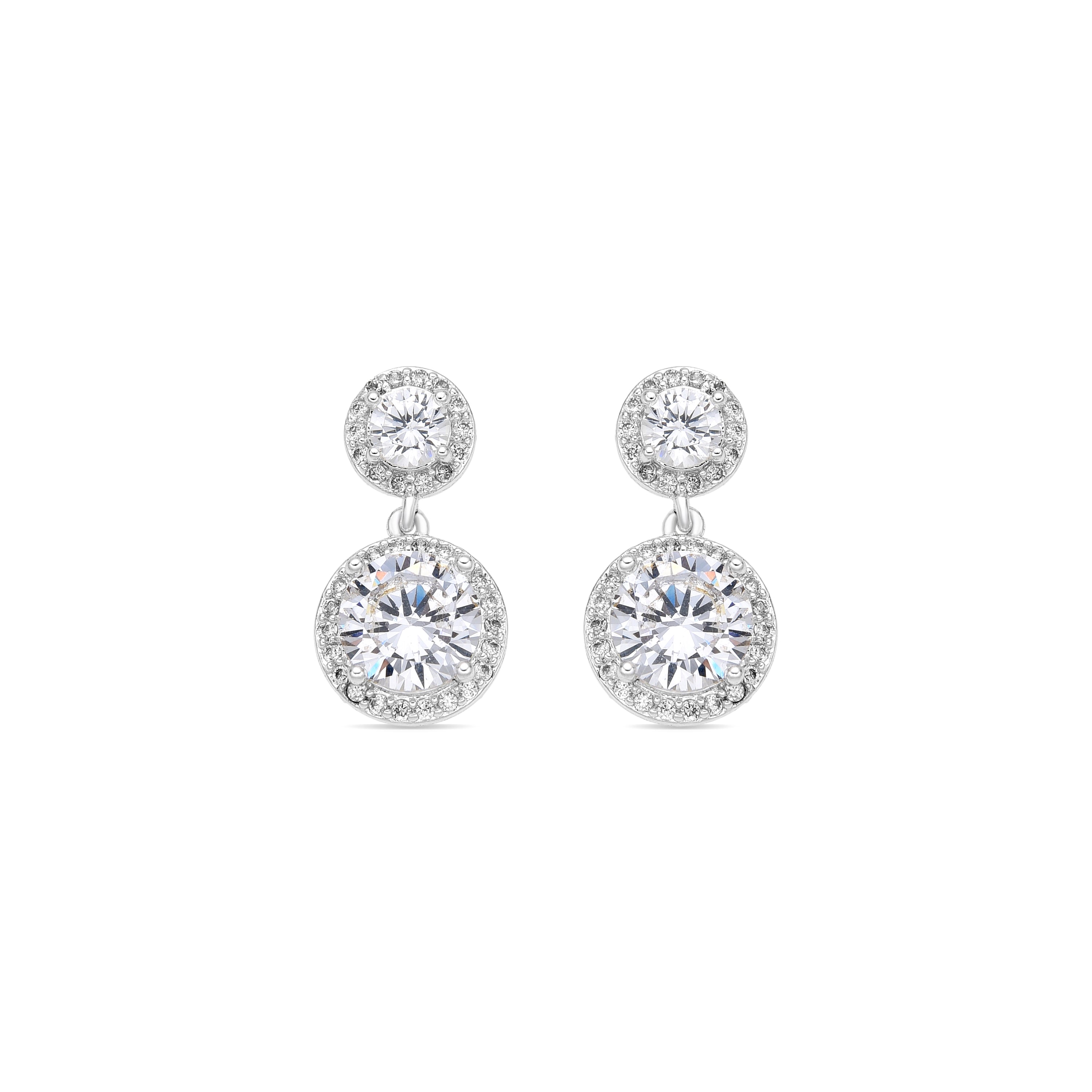 Pendientes con Circonita Brillante acabado plata - Anvoyra