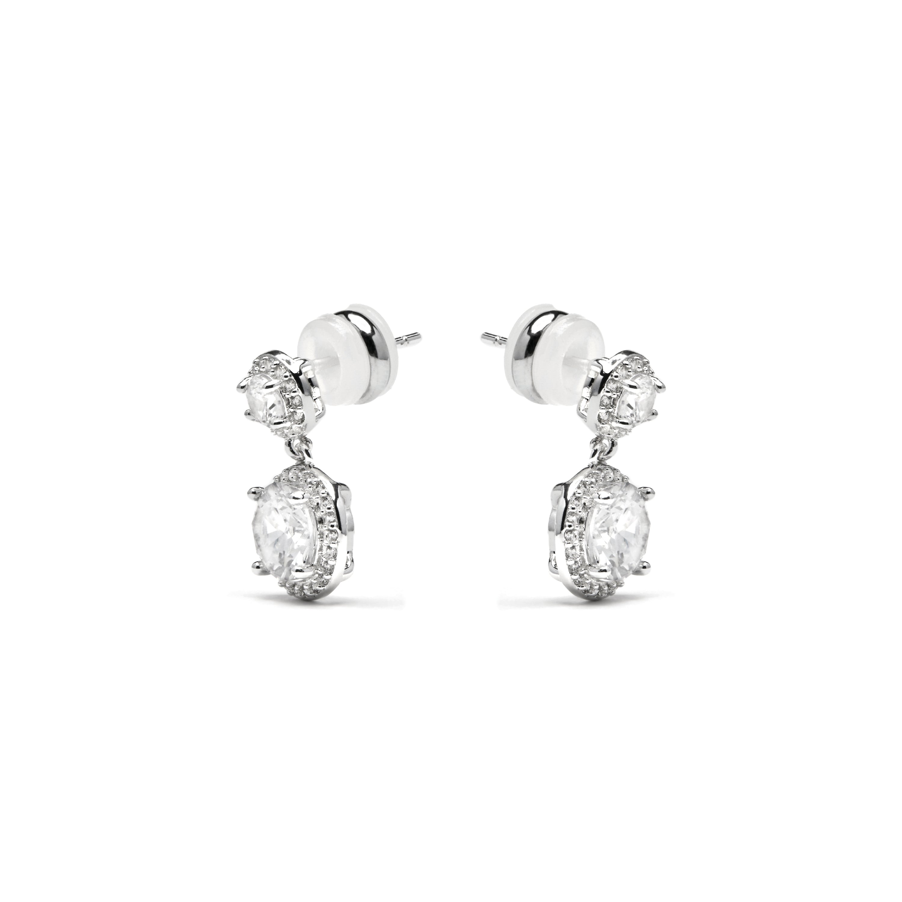 Pendientes con Circonita Brillante acabado plata - Anvoyra