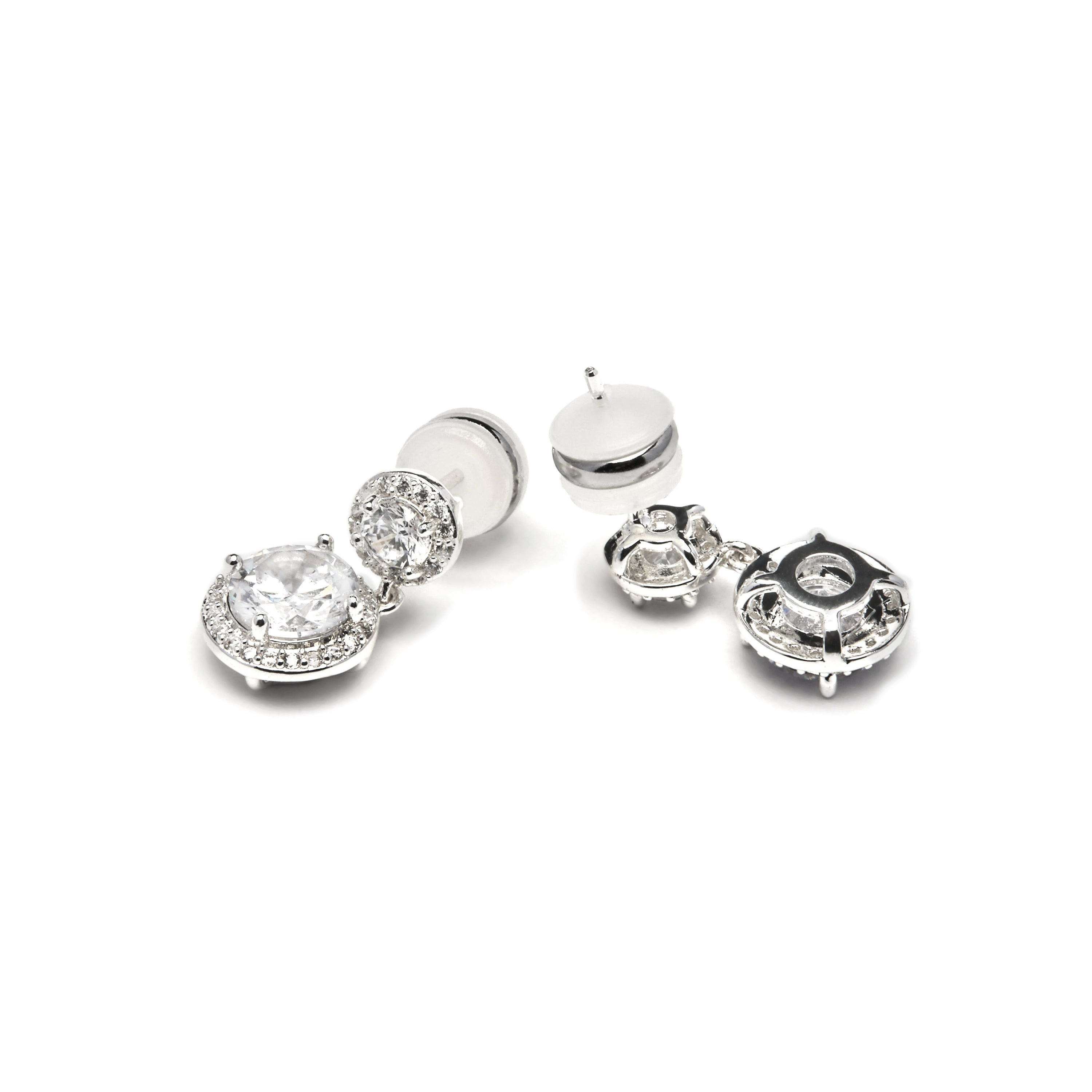 Pendientes con Circonita Brillante acabado plata - Anvoyra