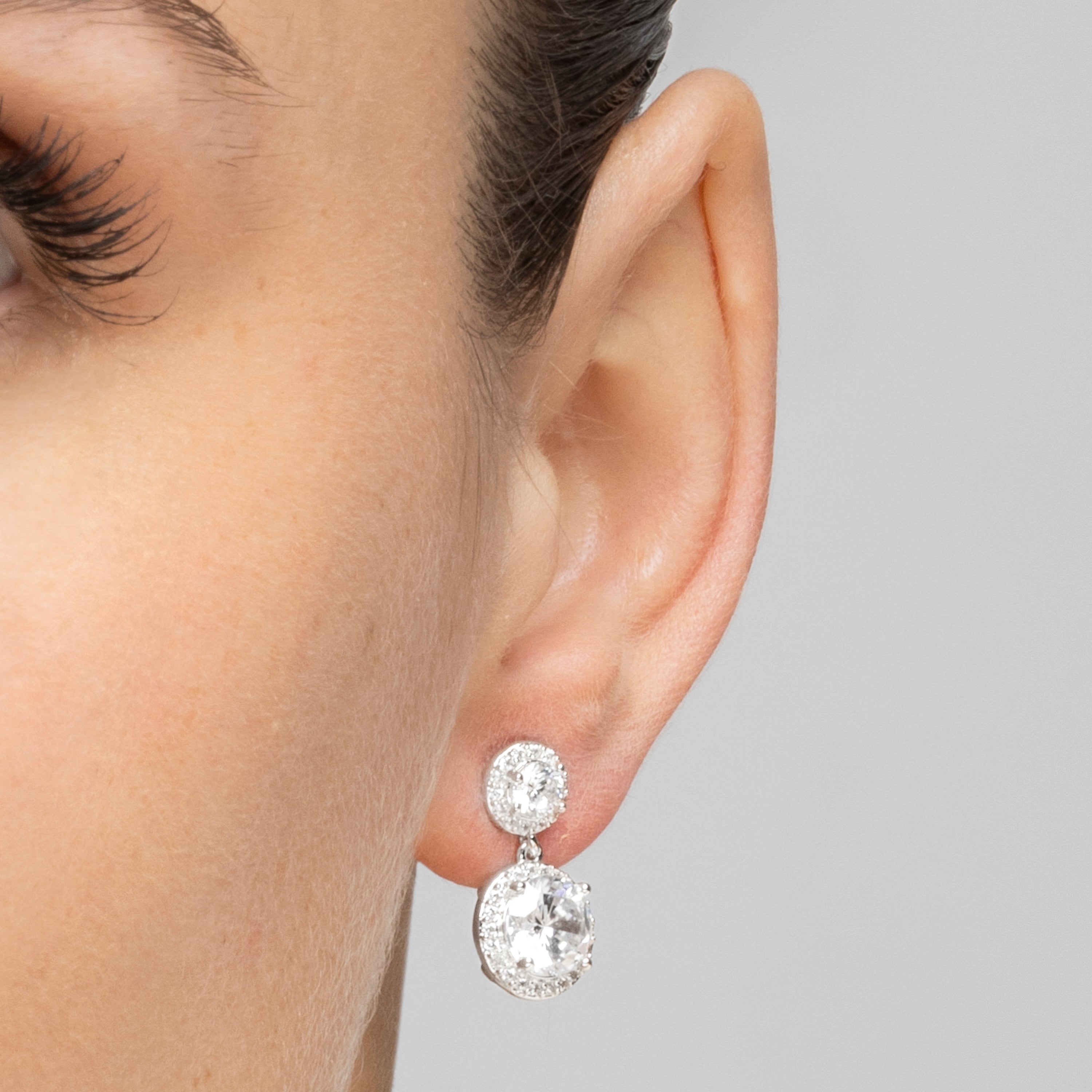 Pendientes con Circonita Brillante acabado plata - Anvoyra