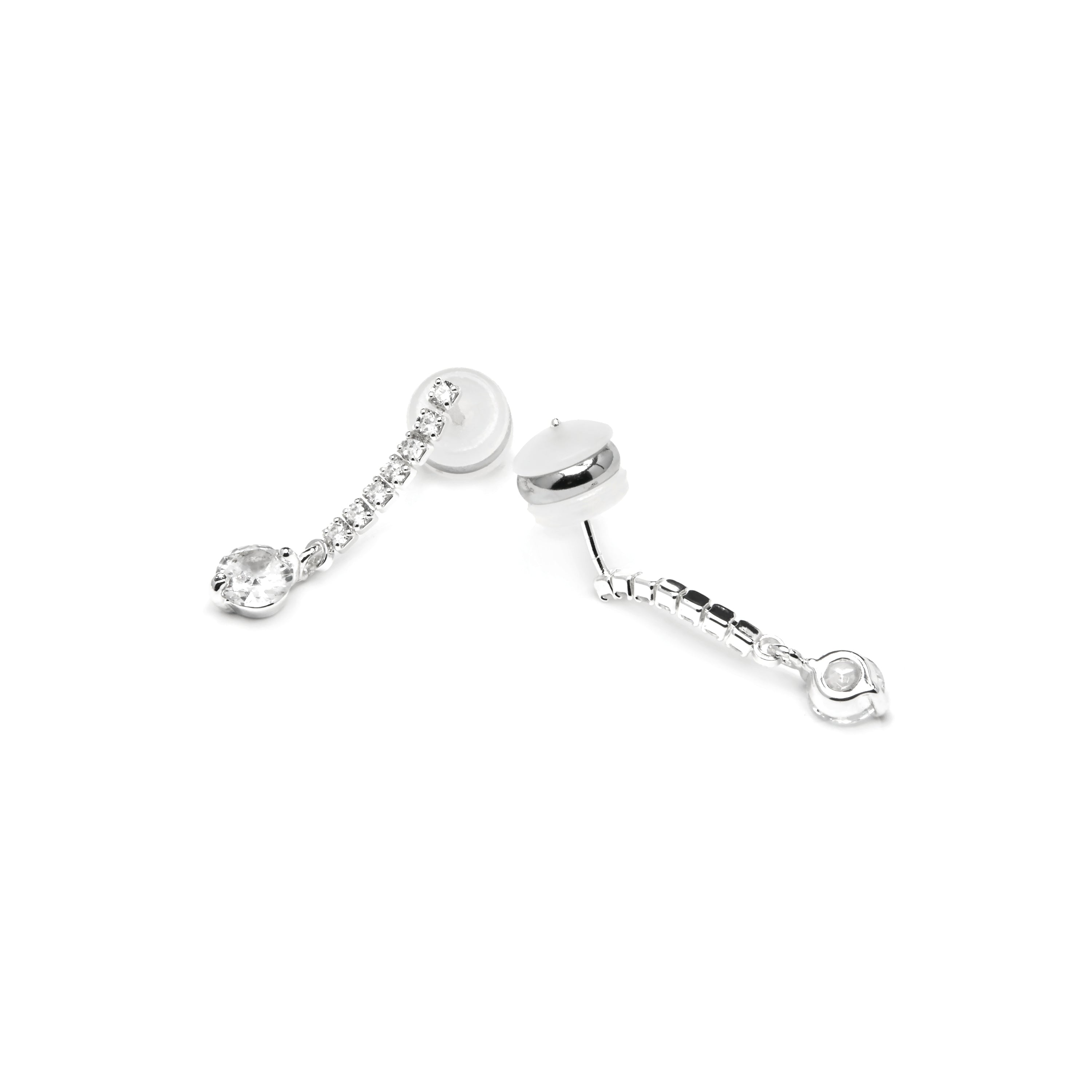 Pendientes con Circonita Brillante acabado plata - Yasu