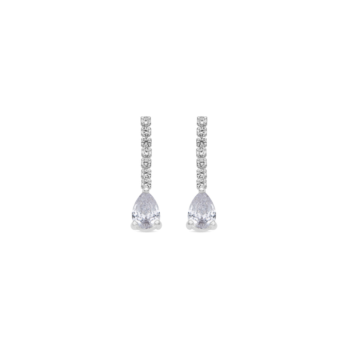 Pendientes con Circonita Brillante acabado plata - Nusxus