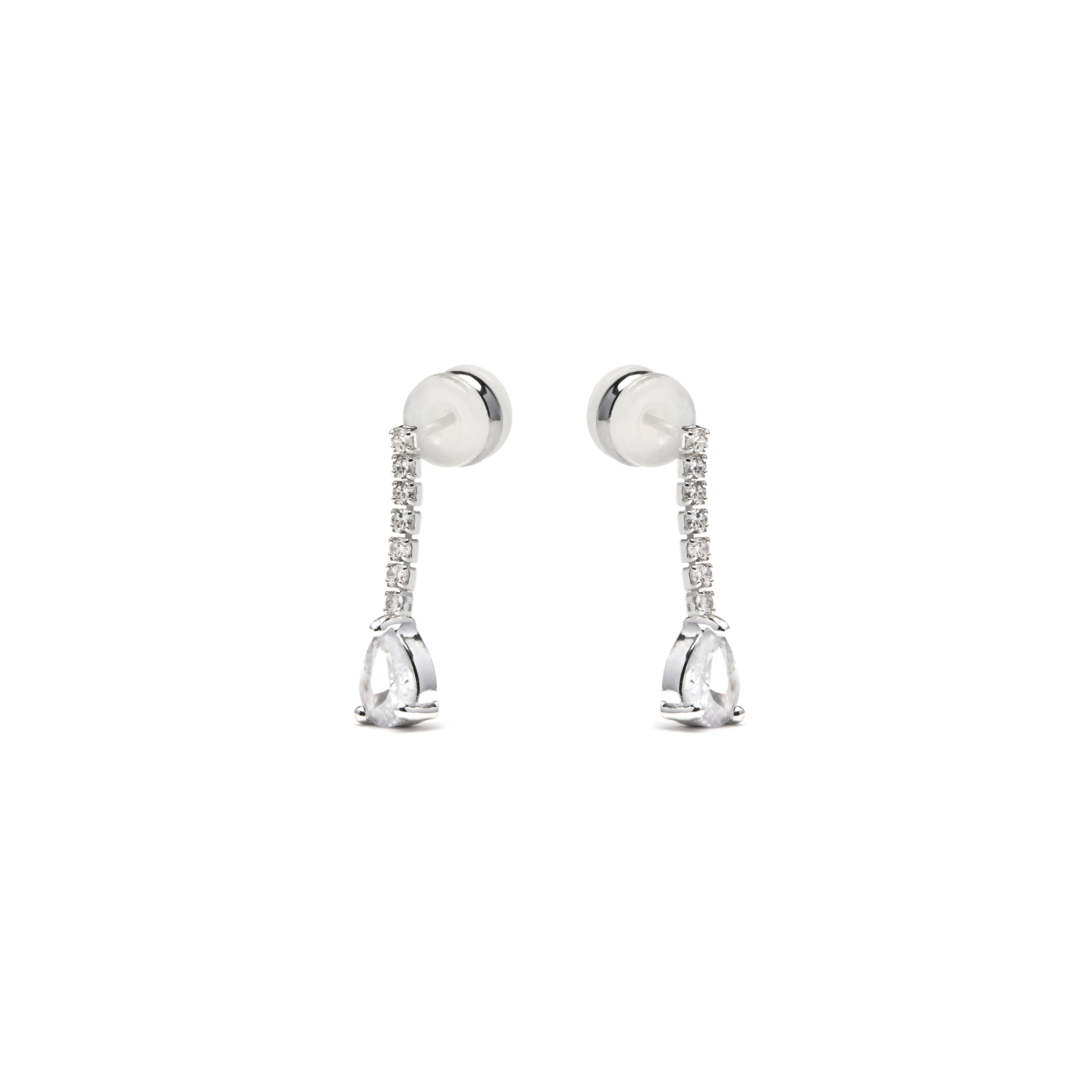 Pendientes con Circonita Brillante acabado plata - Nusxus