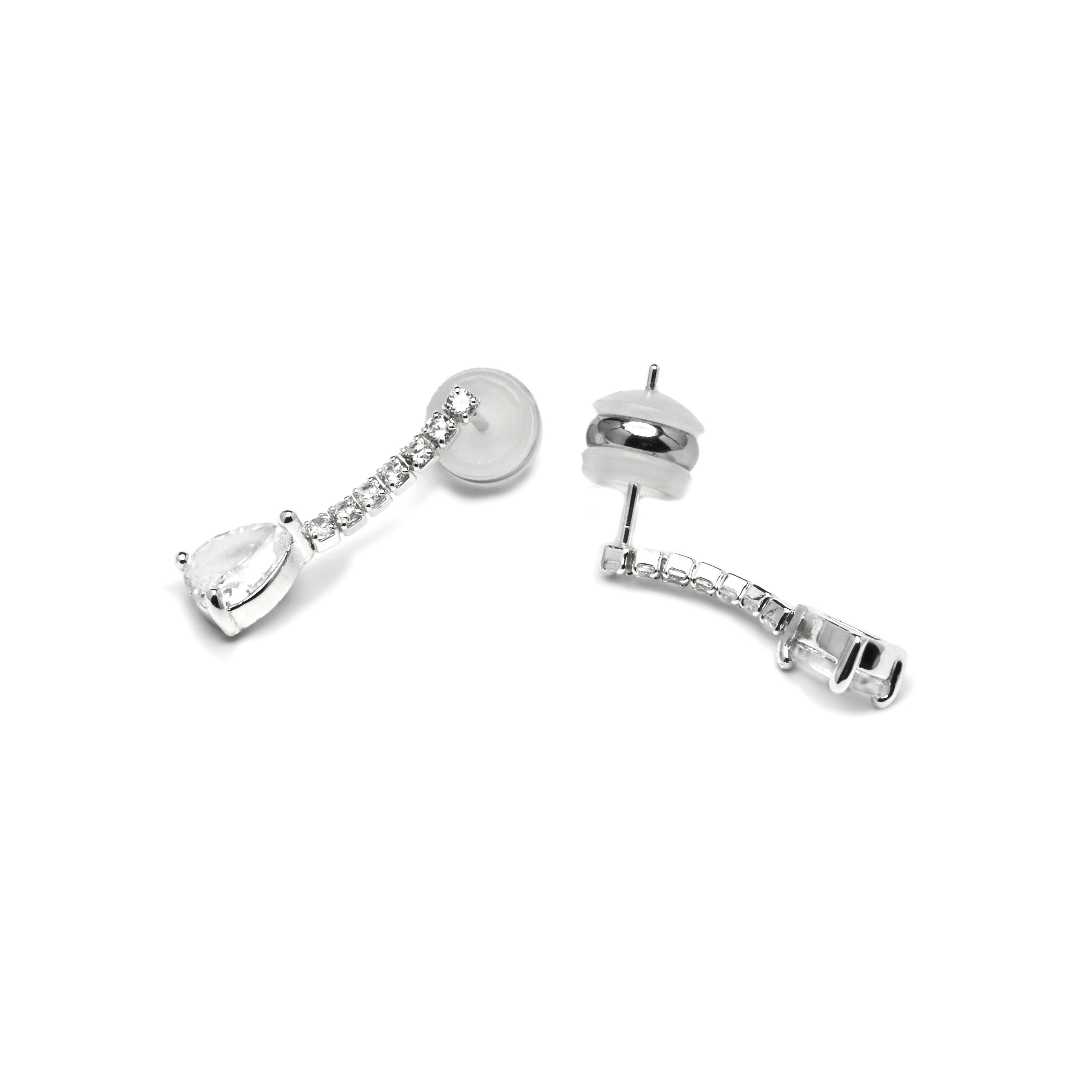 Pendientes con Circonita Brillante acabado plata - Nusxus