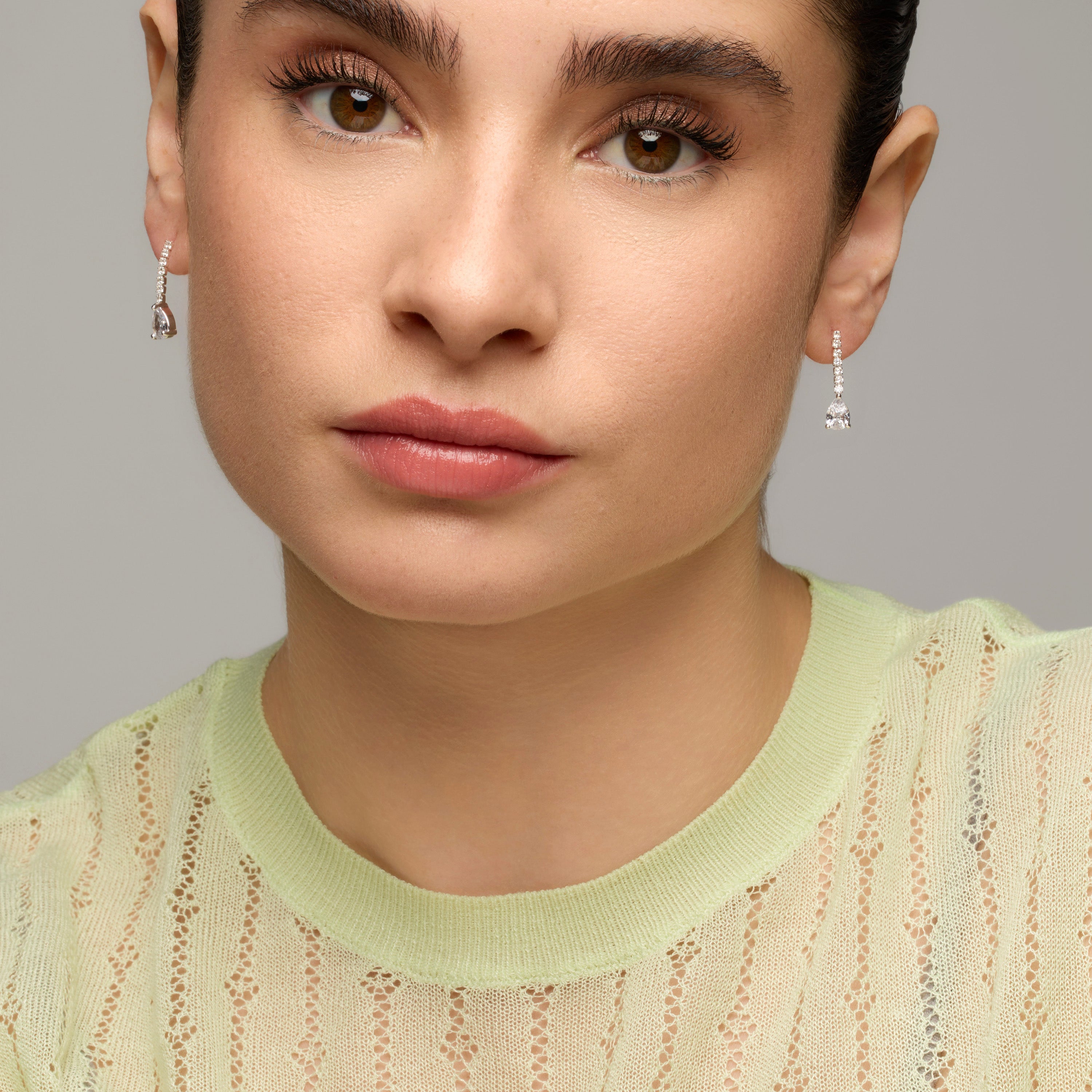 Pendientes con Circonita Brillante acabado plata - Nusxus