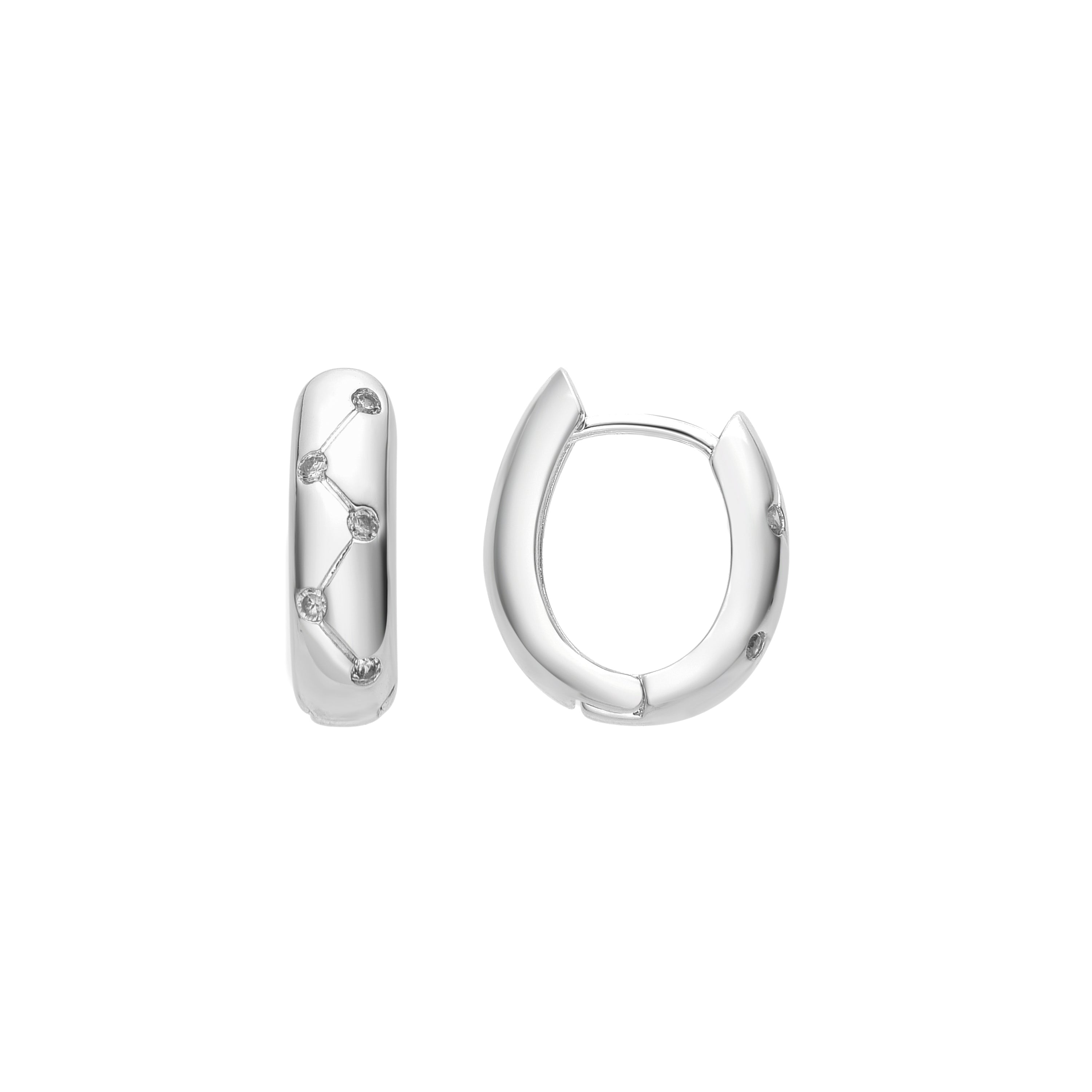 Pendientes con Circonita Brillante acabado plata - Donwa