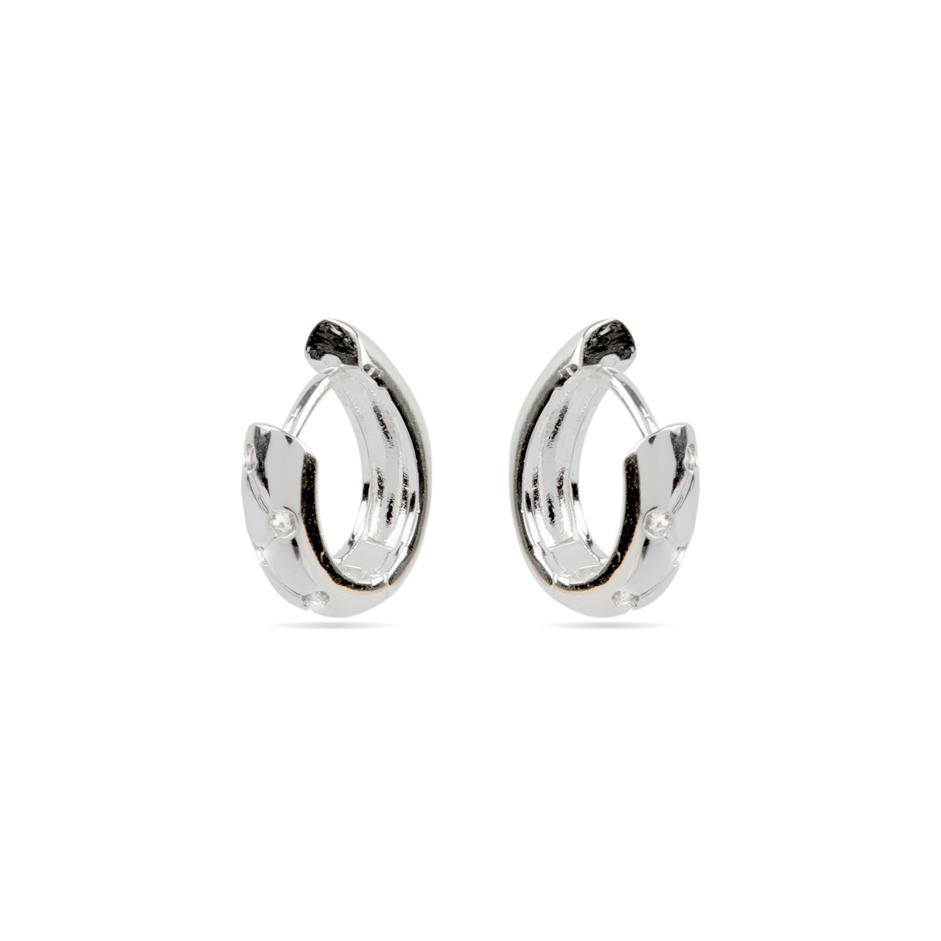 Pendientes con Circonita Brillante acabado plata - Donwa