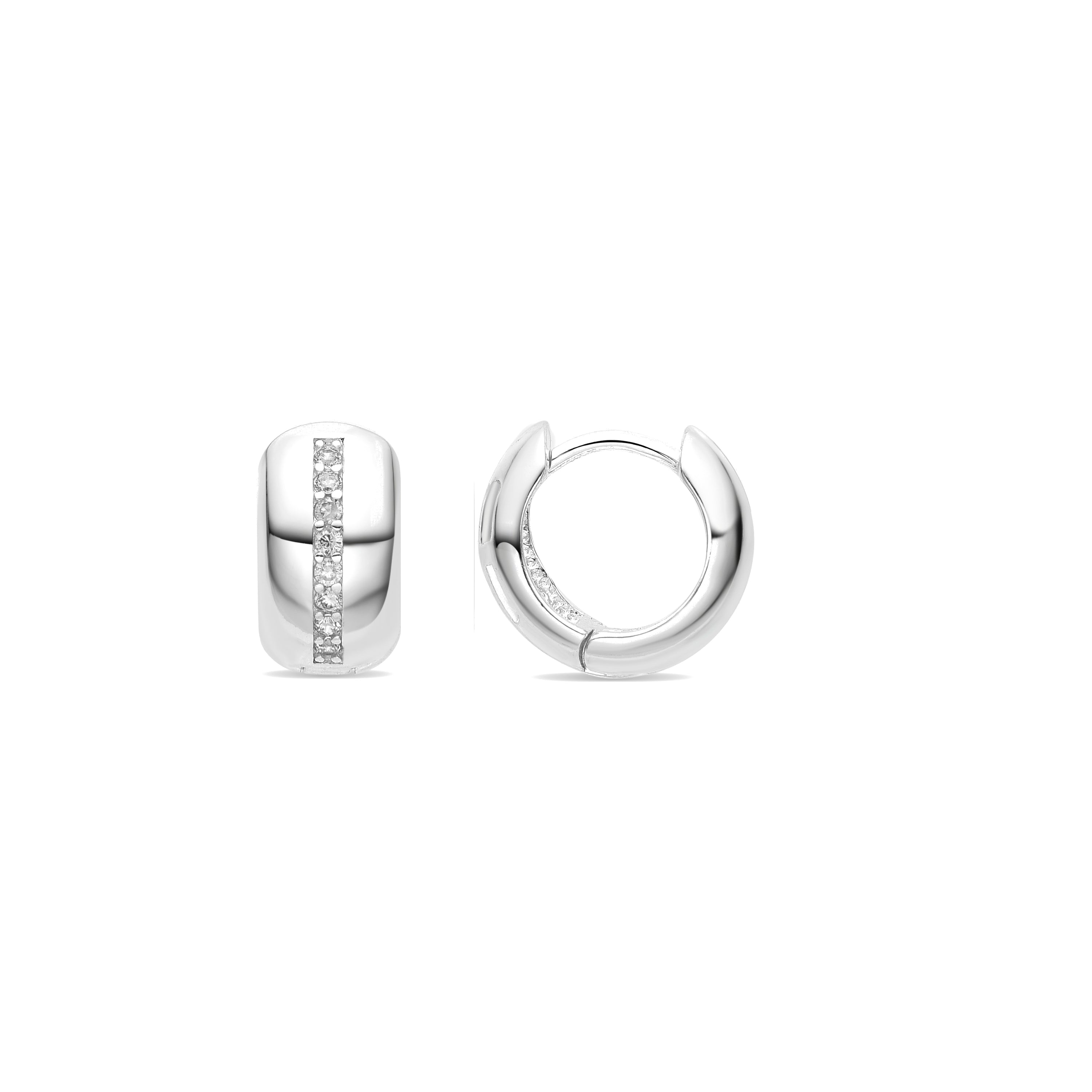 Earrings with Brilliant Zirconia silver finish - Shapa