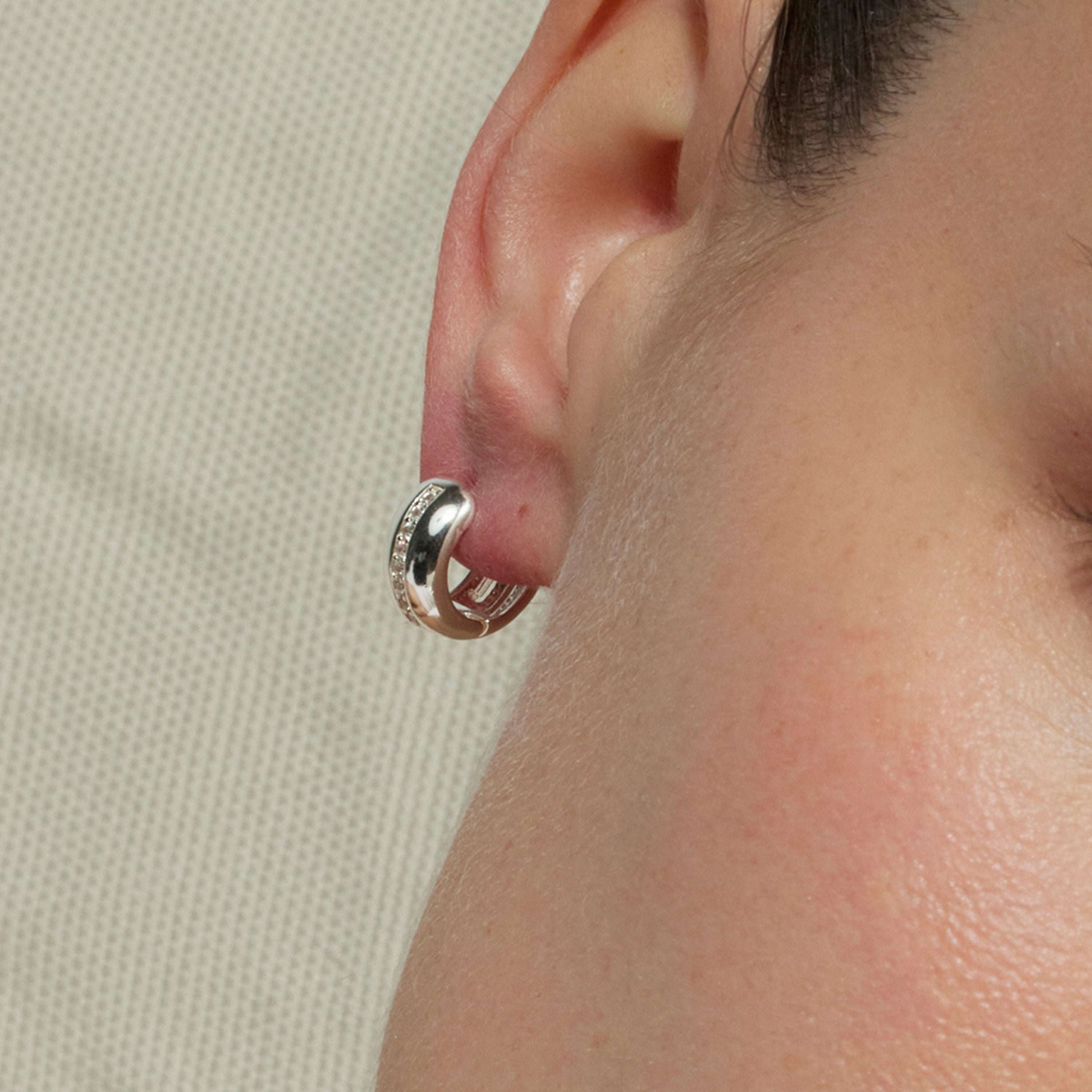 Earrings with Brilliant Zirconia silver finish - Shapa