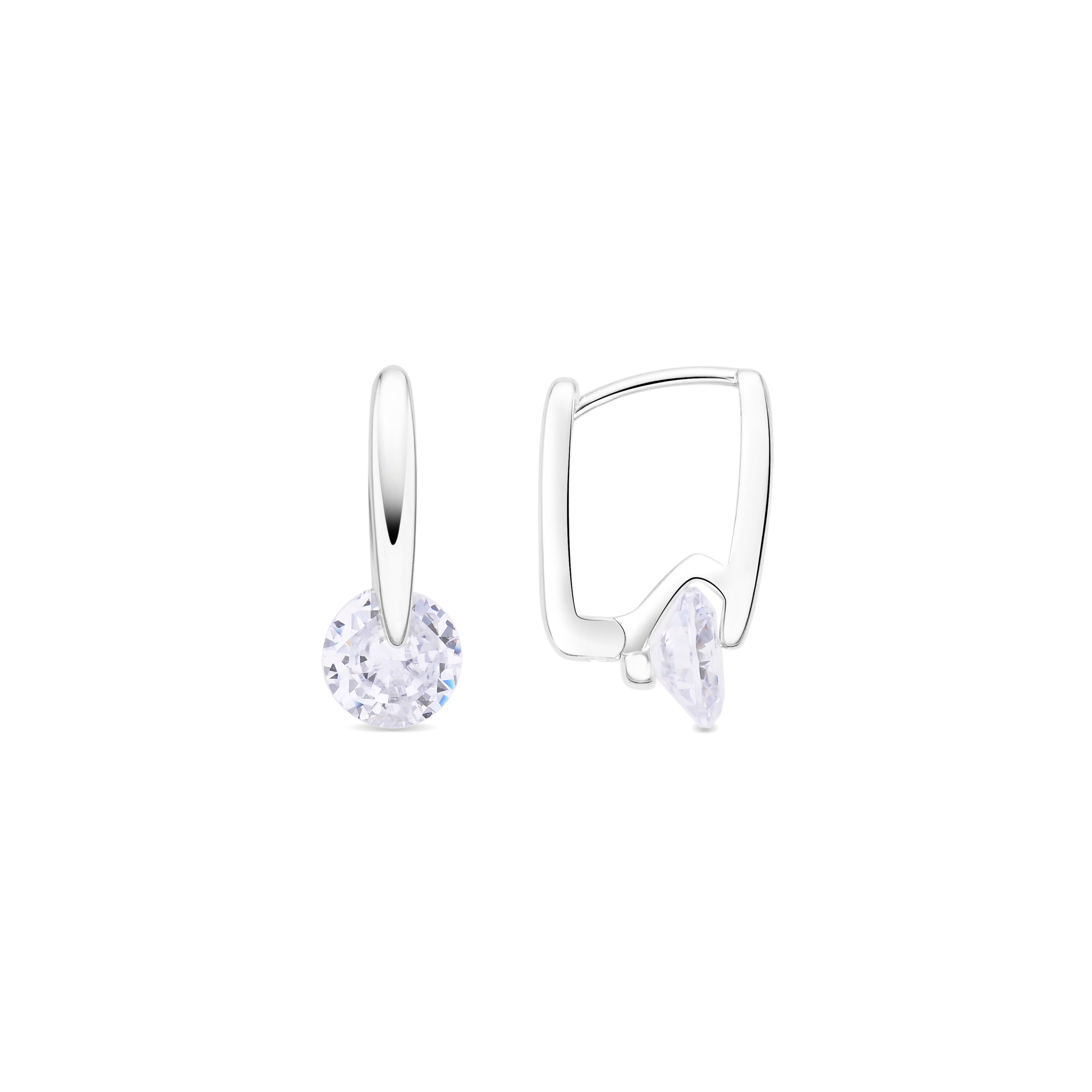 Brillanter Zirkonia-Ohrschmuck mit Rhodium-Finish - Loranli