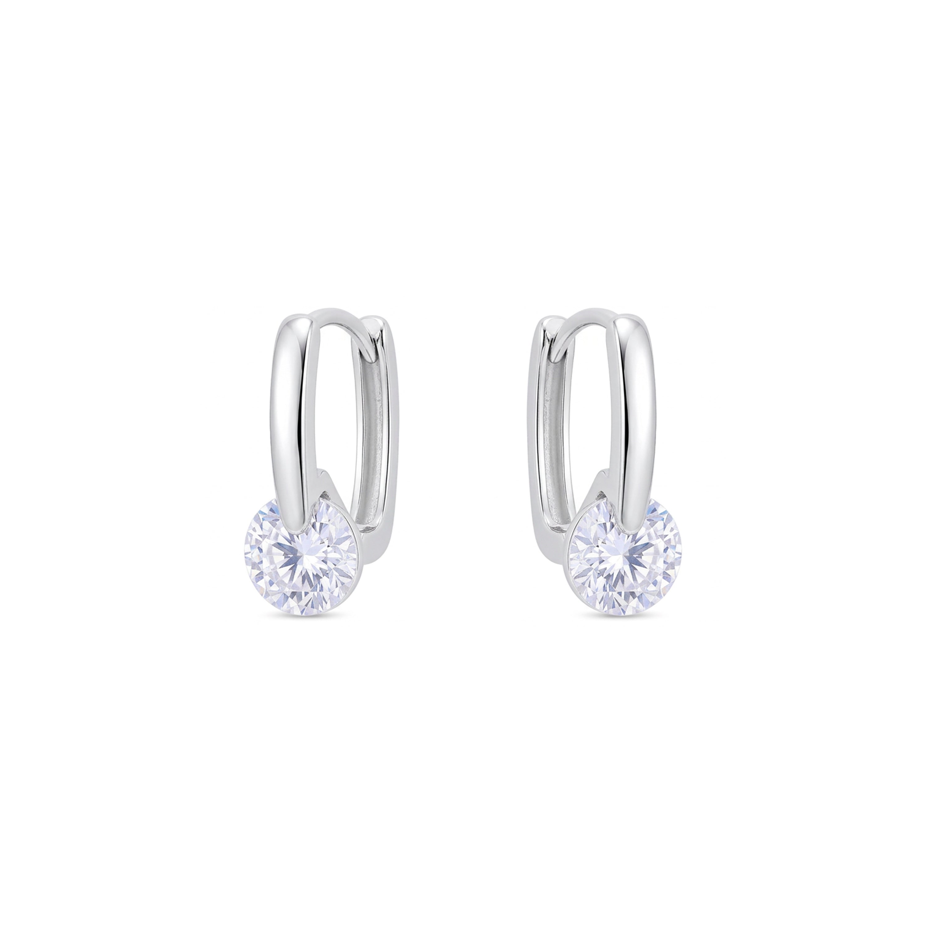Brillanter Zirkonia-Ohrschmuck mit Rhodium-Finish - Loranli