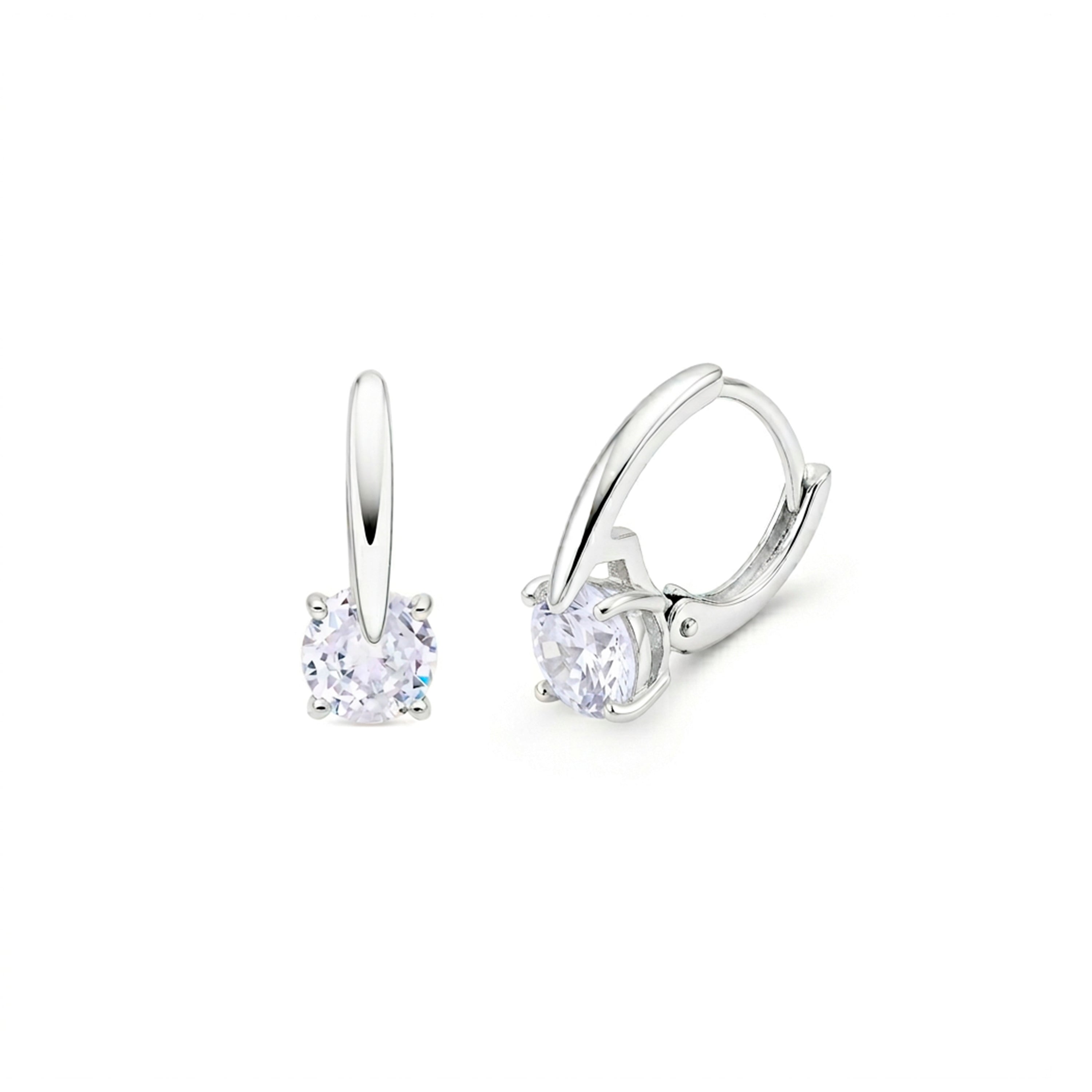 Brillanter Zirkonia-Ohrschmuck mit Rhodium-Finish - Loranli