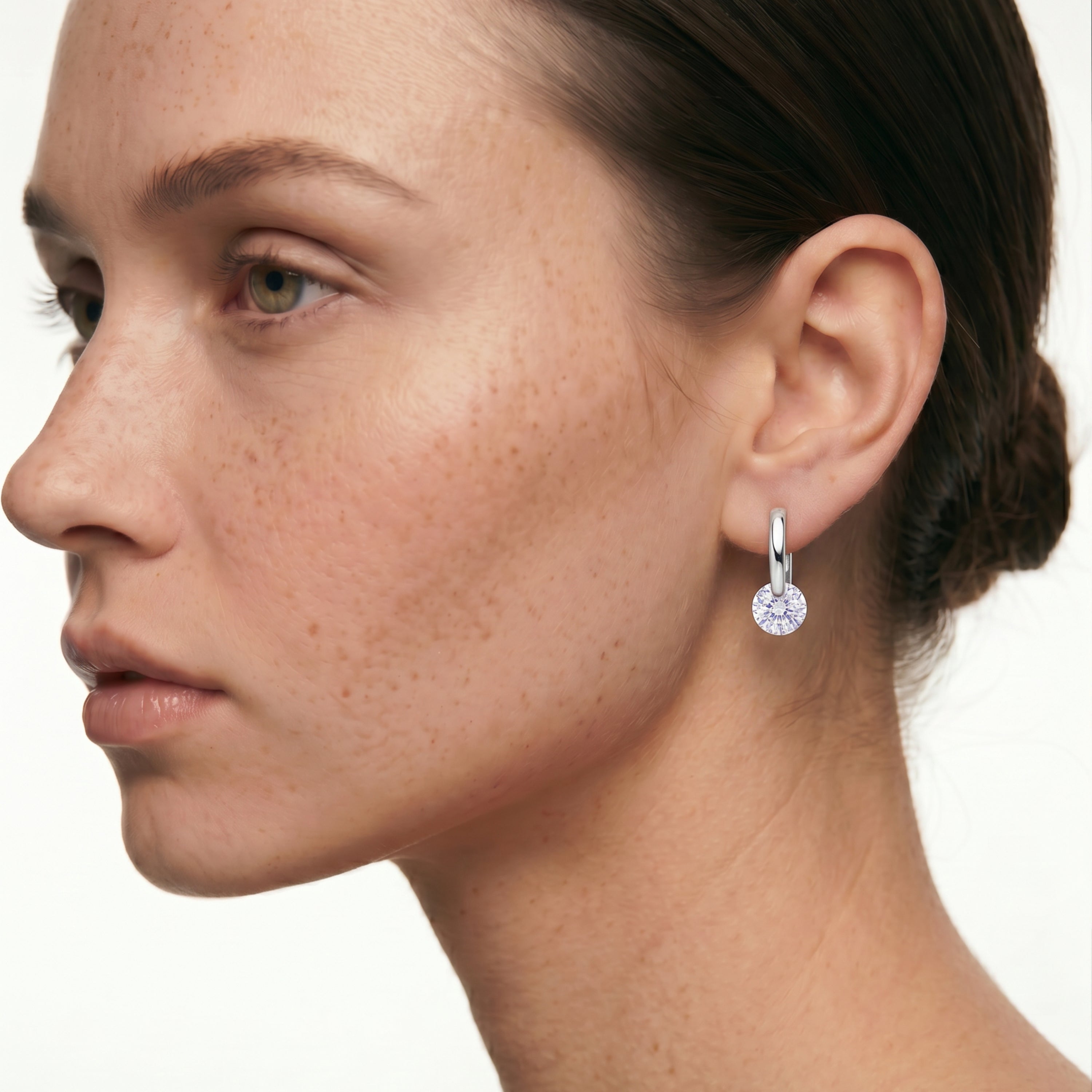 Brillanter Zirkonia-Ohrschmuck mit Rhodium-Finish - Loranli