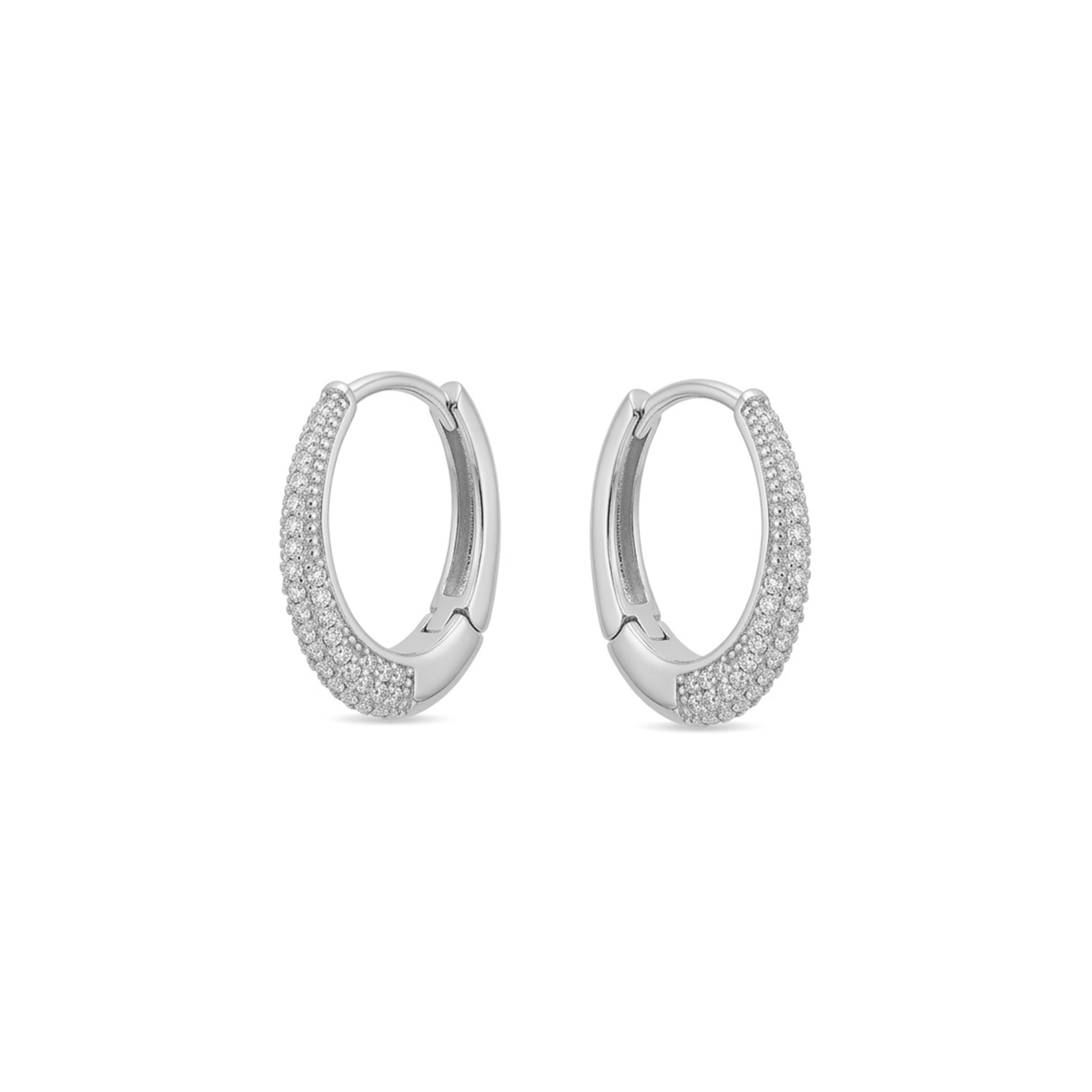 Boucles d'oreilles en zircon brillant finition rhodium - Emin