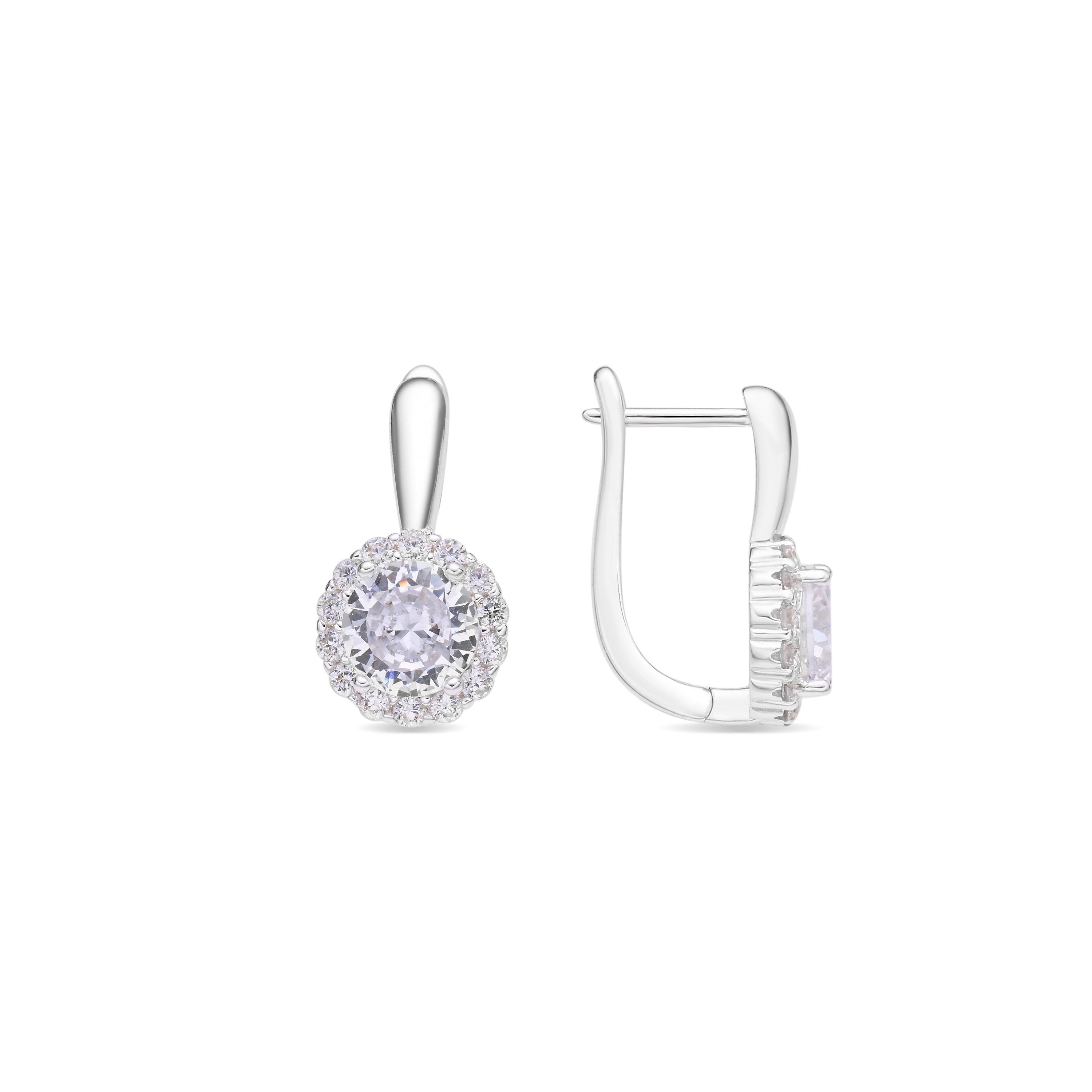Brillanter Zirkonia-Ohrschmuck mit Rhodium-Finish - Lydruk