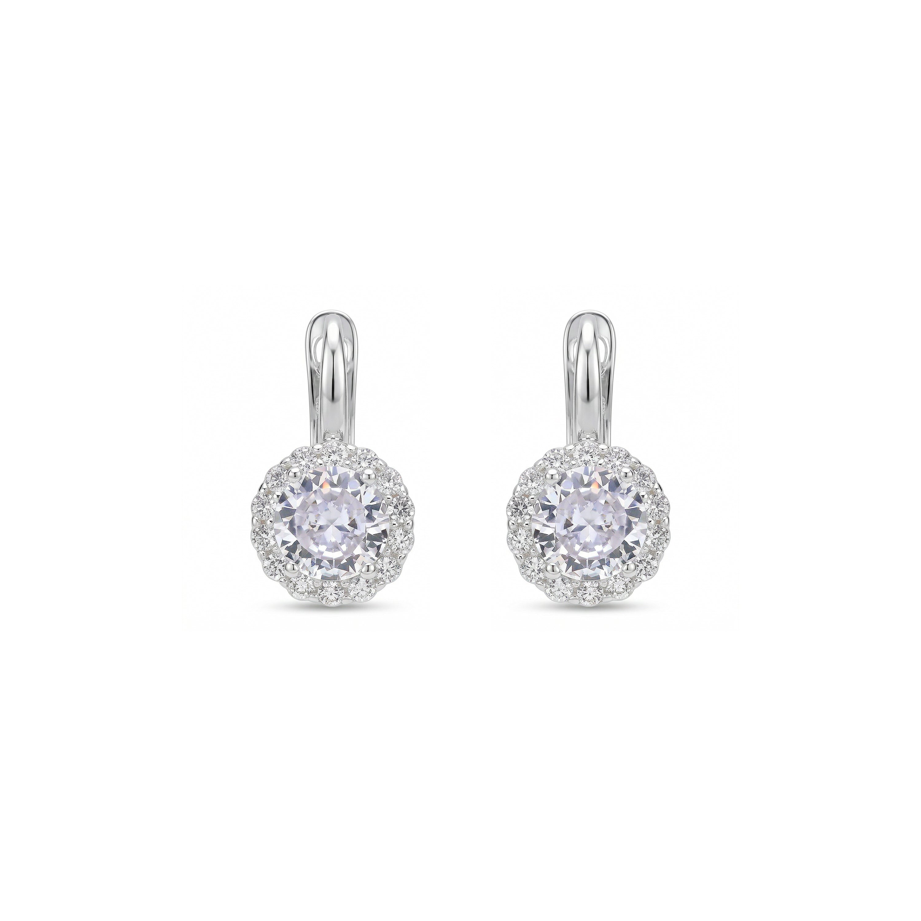 Brillanter Zirkonia-Ohrschmuck mit Rhodium-Finish - Lydruk